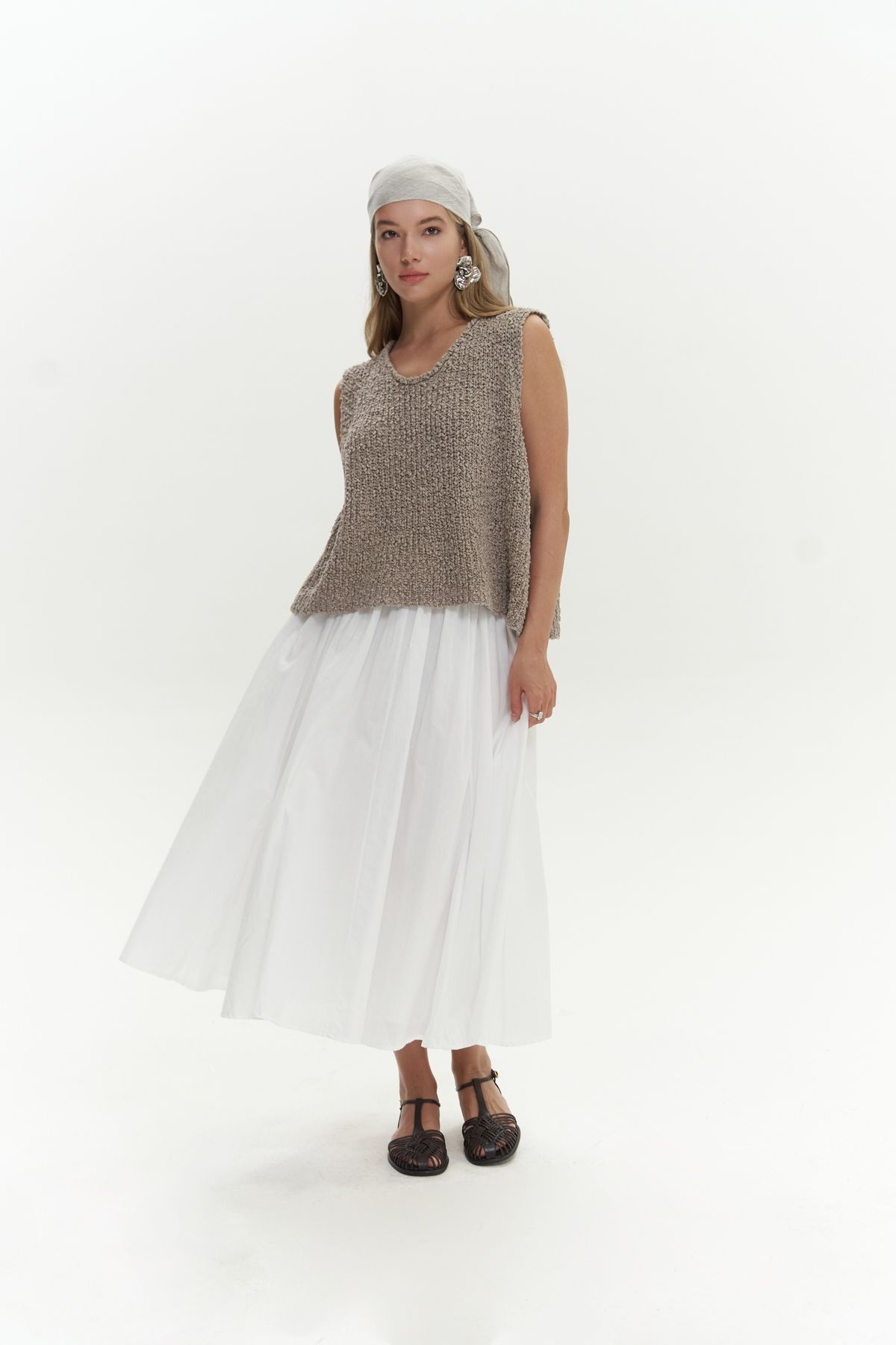 BOHEMAİ-Knitle Comfortable Fit Knitwear Mink Crop 3