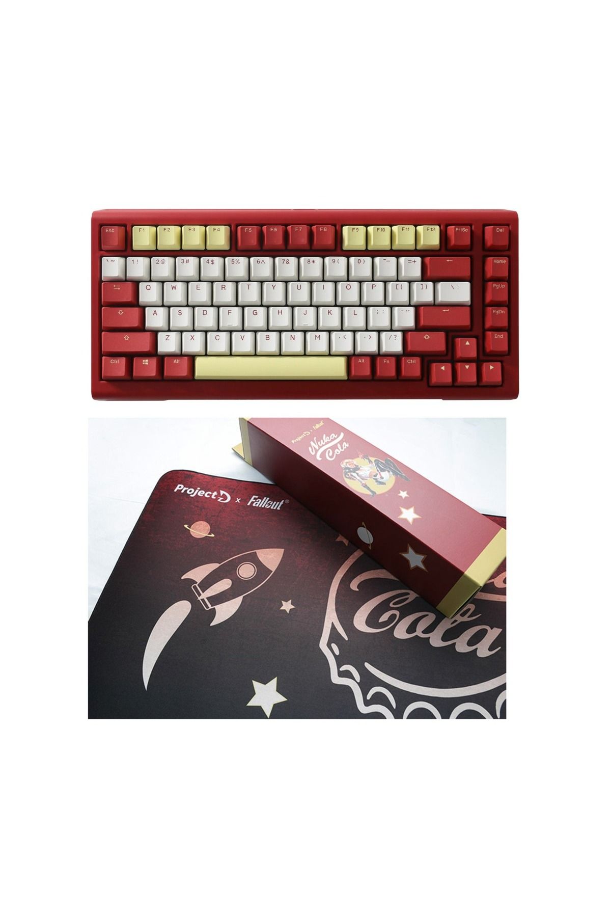 Ducky-DUCKY ProjectD Fallout Tinker 75% & Mousepad Bundle, RGB, Cherry MX2A Red, US Gaming Keyboard 1