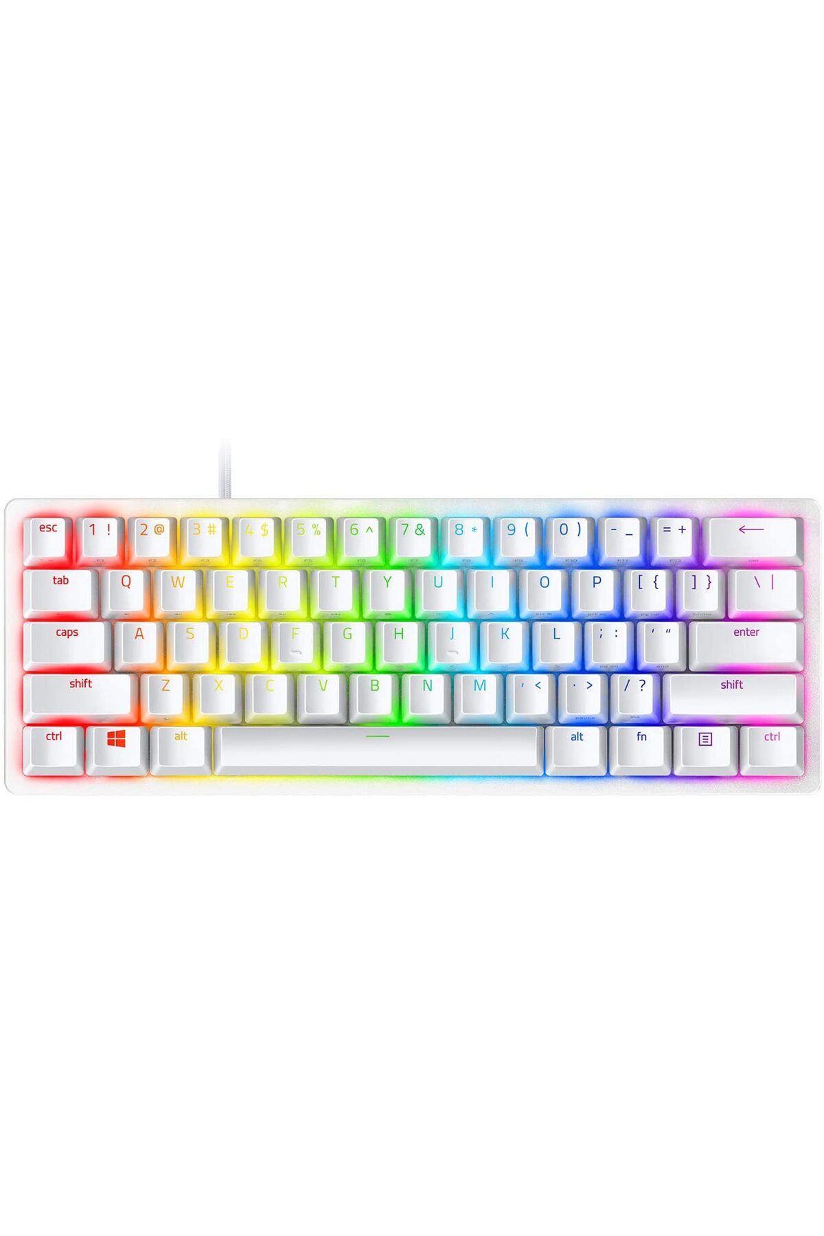 RAZER-Razer Huntsman Mini Mercury 60% Optical Clicky Purple Switch Gaming Keyboard PC 1