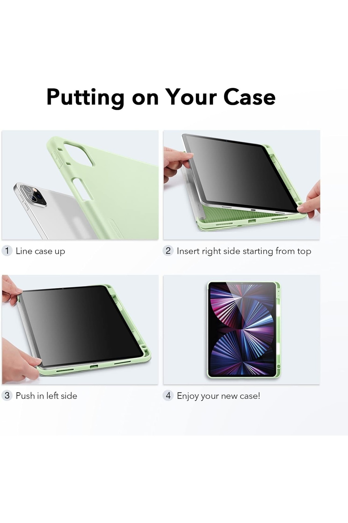 ESR-Flip Protective Case For Ipad Pro 5g 2021 , Tpu, Light Green, 11 Inches 4