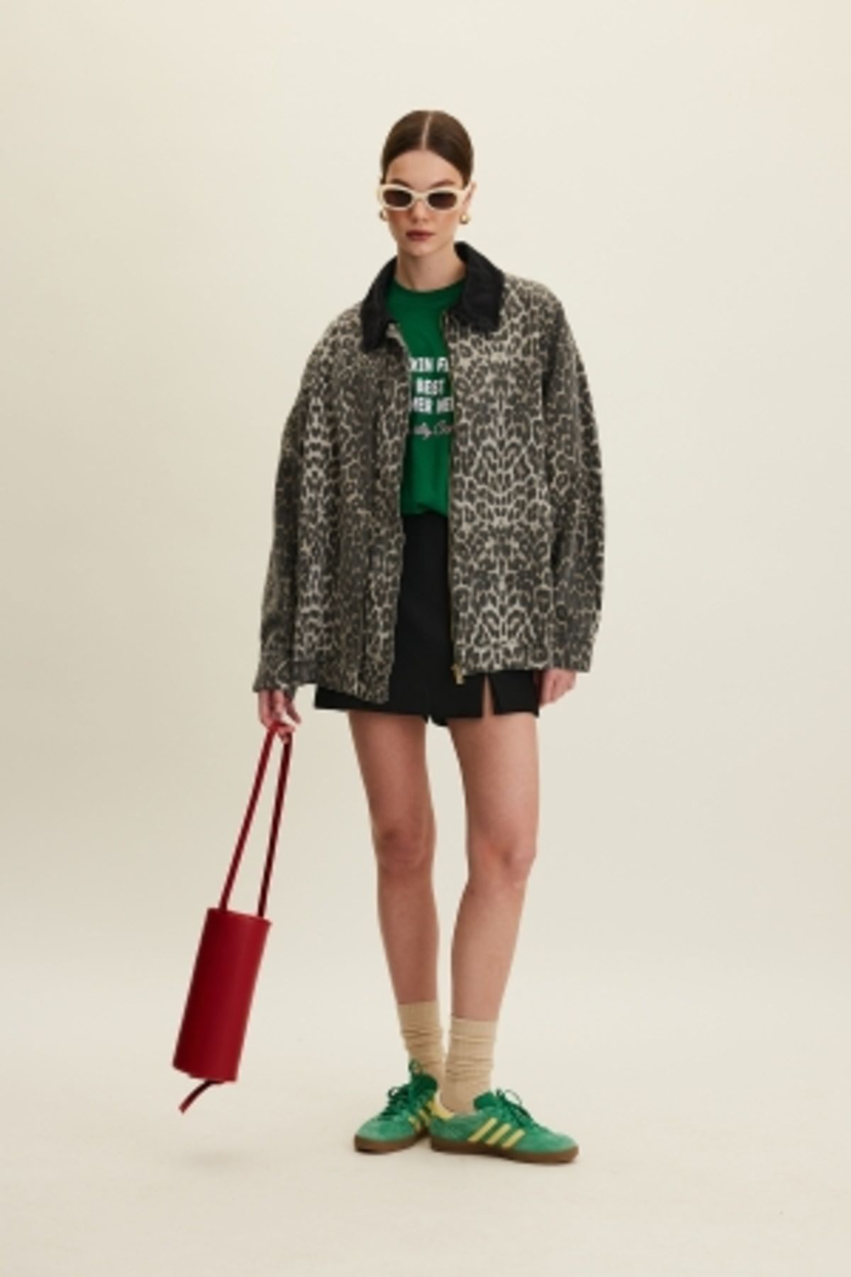 Manuka-Leopard Patterned Gabardine Pants 3
