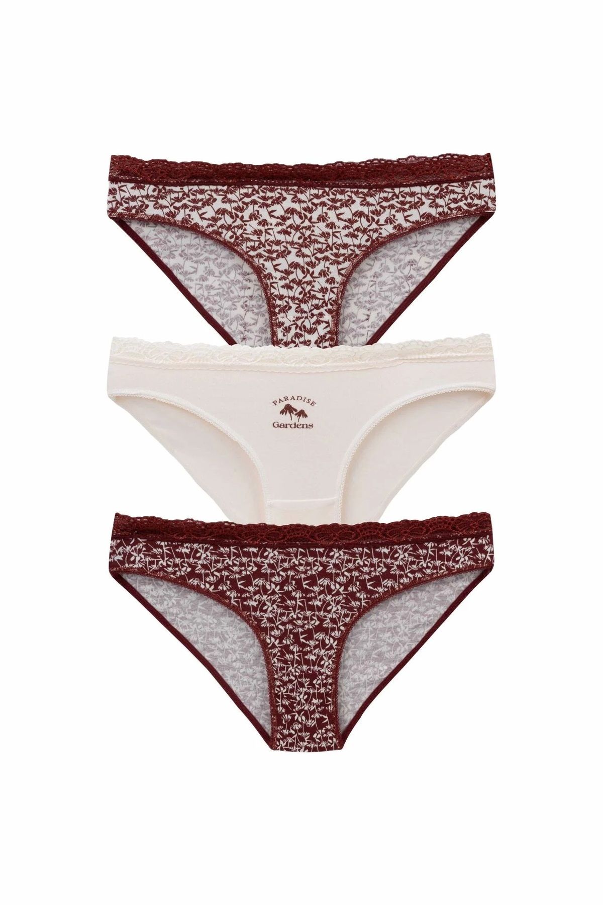 Tanzanit 3 Adet Dantel Kemerli Bikini Alt
