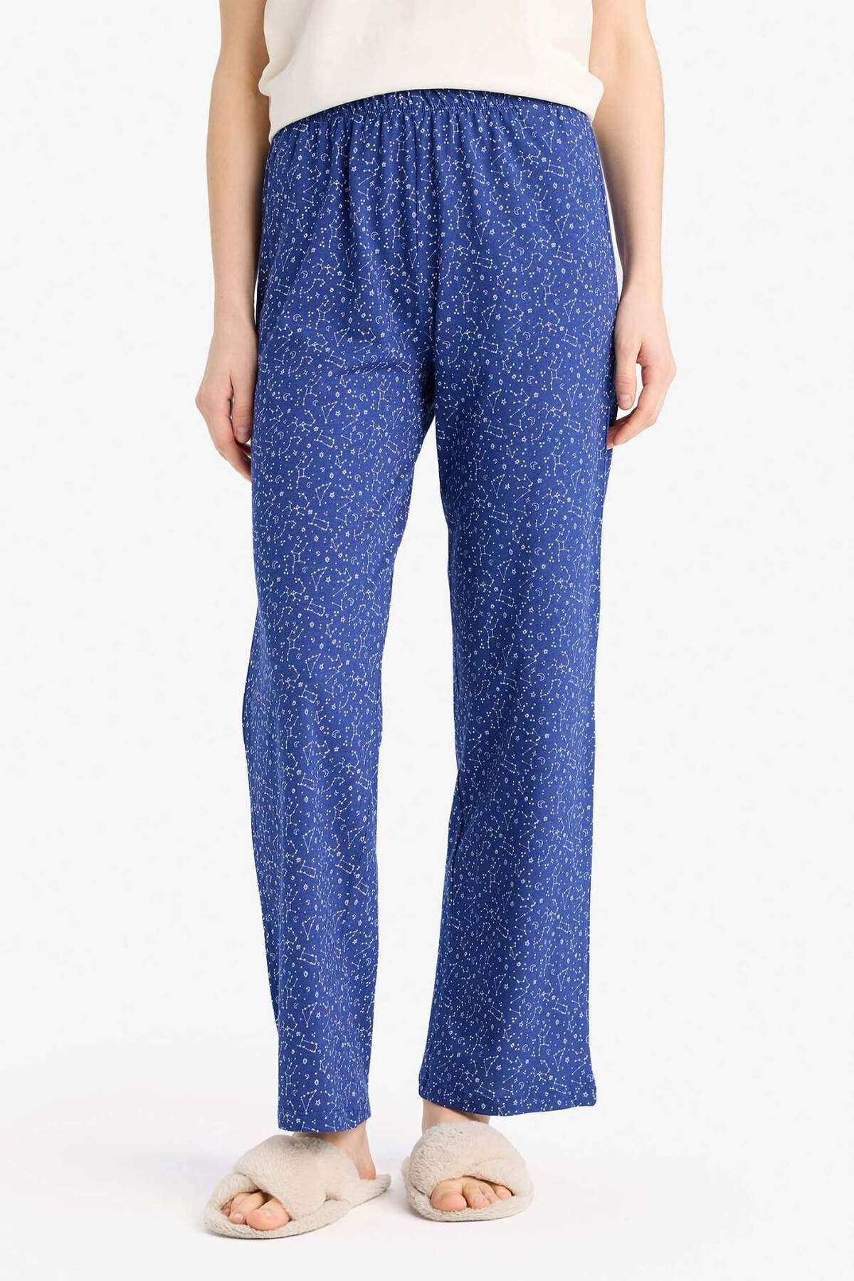 DeFacto-Set pijamale cu mânecă scurtă Top cu talie elastică Long Six In Love E0274ax25sp 7
