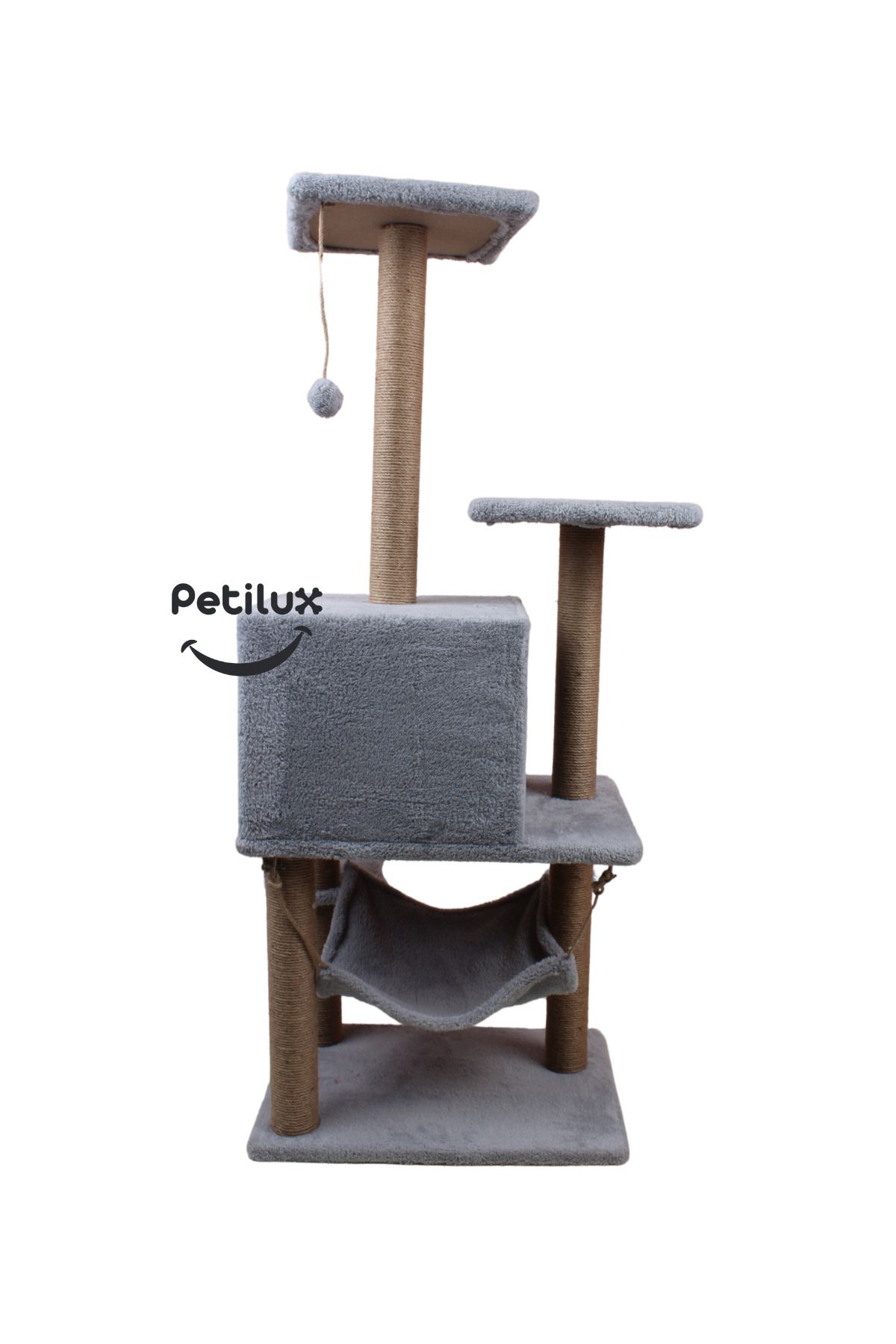 Petilux-B-07 Luxury Cat Scratching Playhouse with Hammock and Nest 5