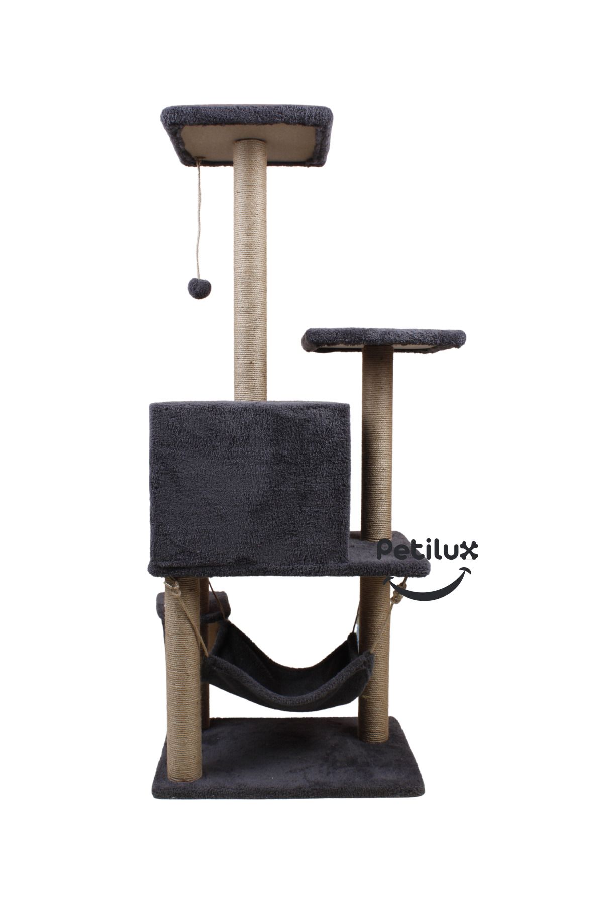 Petilux-B-07 Luxury Cat Scratching Playhouse with Hammock and Nest 6