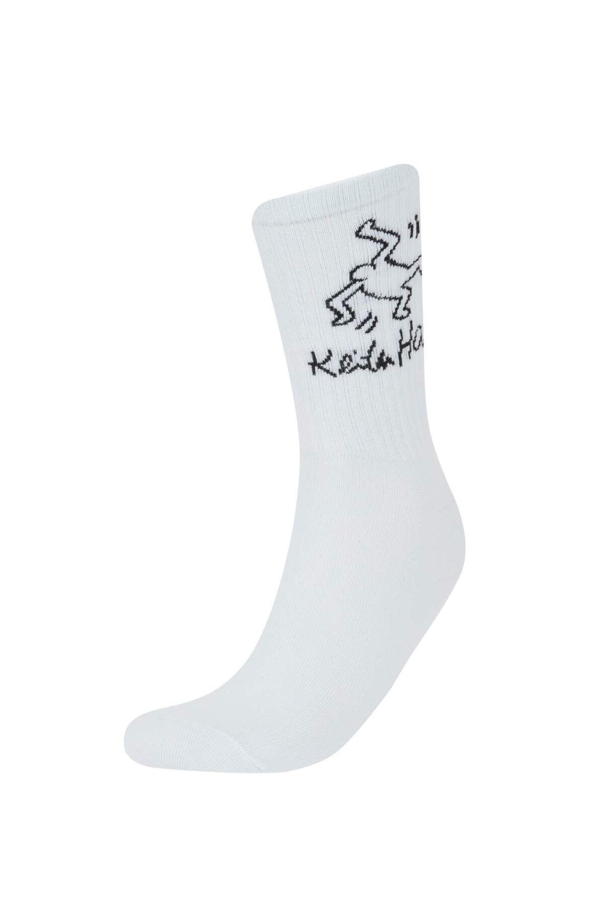 DeFacto-Herren Keith Haring 2er-Pack lange Baumwollsocken E5152axns 2