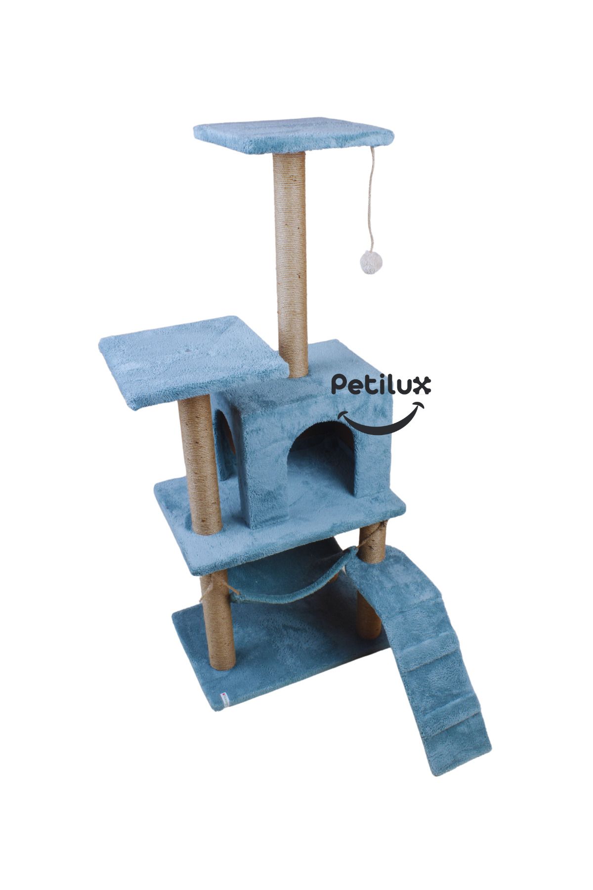 Petilux-B-07 Luxury Cat Scratching Playhouse with Hammock and Nest 4