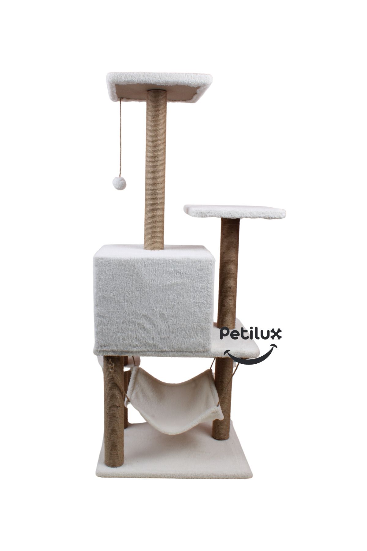 Petilux-B-07 Luxury Cat Scratching Playhouse with Hammock and Nest 5