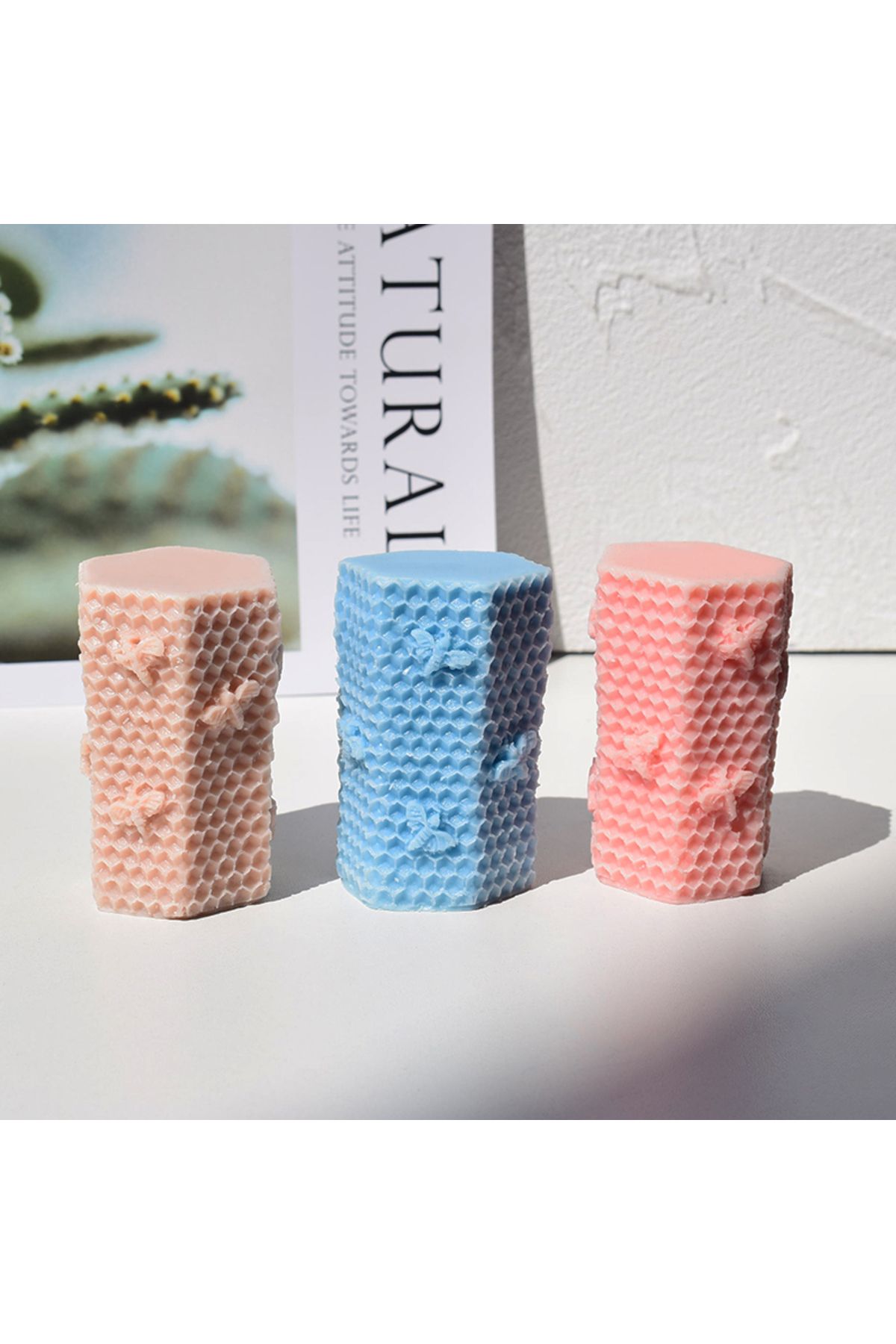 Alze Kimya Hobi-Honeycomb Patterned Silicone Mold - for Making Candles & Soaps with Bee and Honeycomb Themes 5