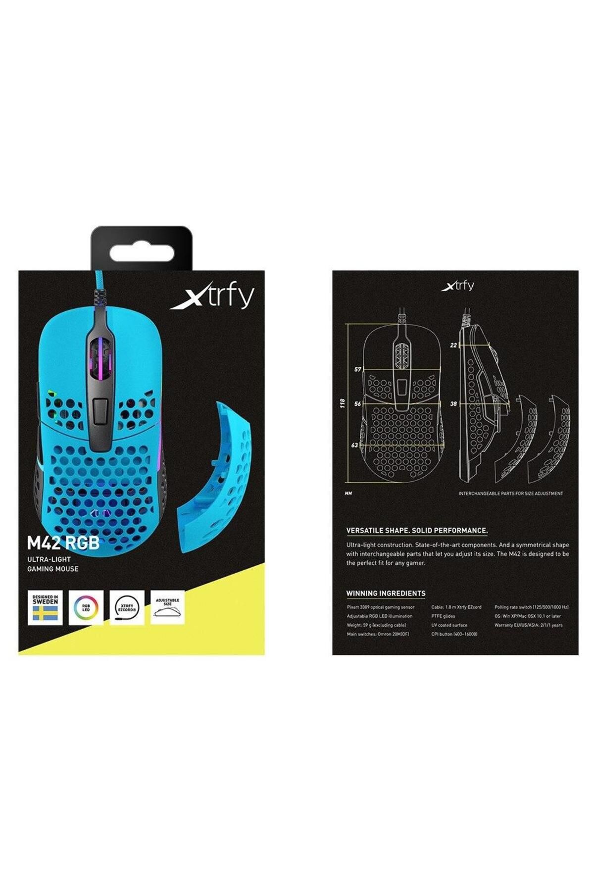 Cherry-Mouse Gaming Cherry Xtrfy M42 Miami Blue RGB, USB (Albastru) 6