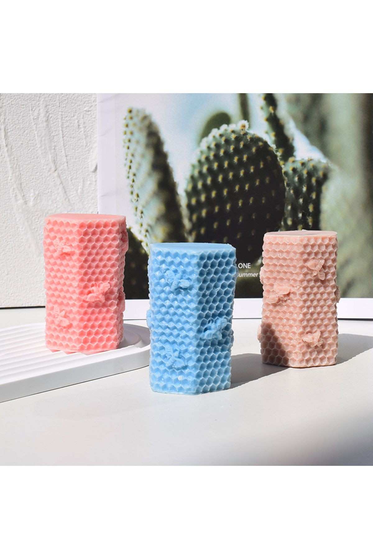 Alze Kimya Hobi-Honeycomb Patterned Silicone Mold - for Making Candles & Soaps with Bee and Honeycomb Themes 6
