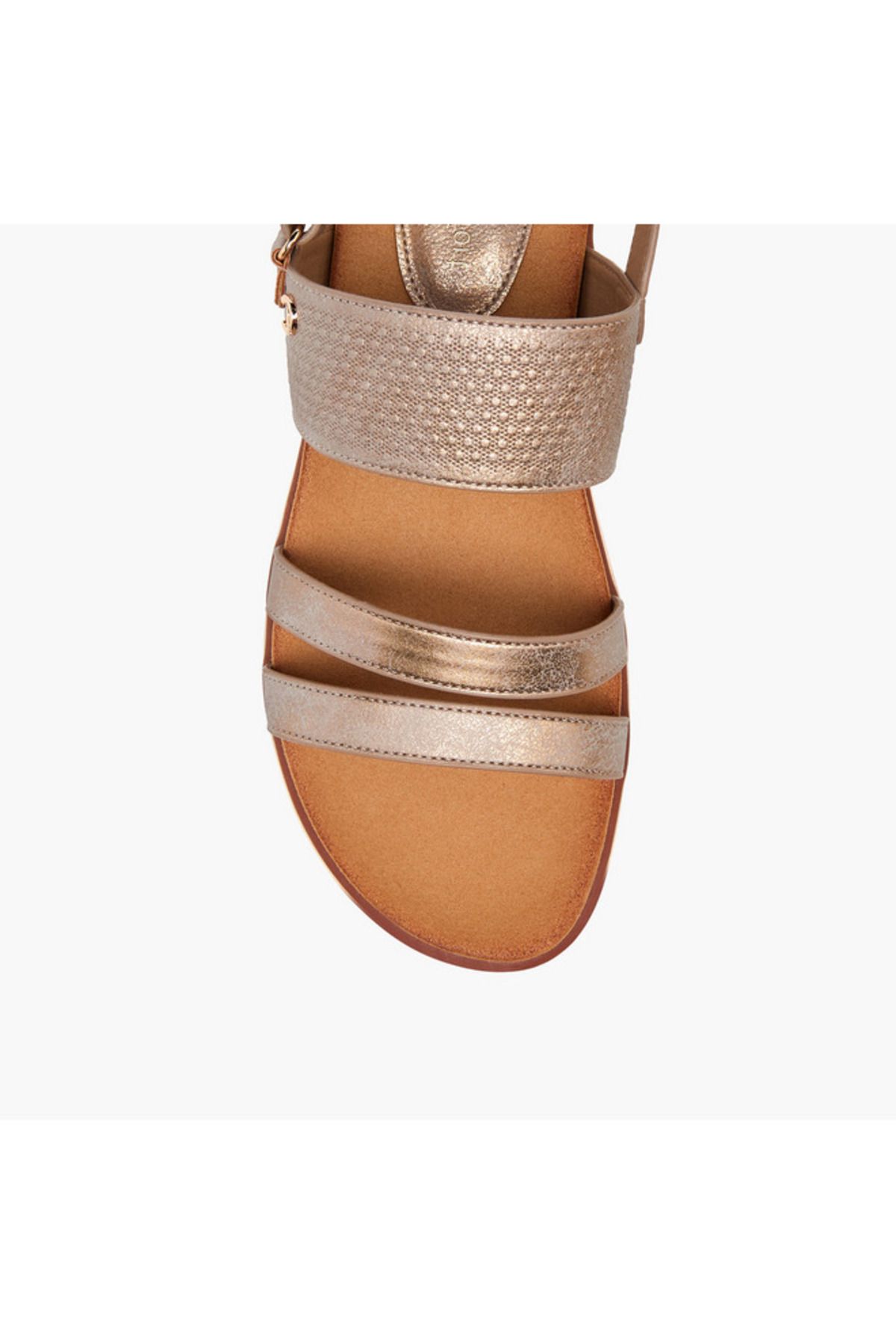 Le Confort-Textured Comfort Sandals with Hook and Loop Closure 4