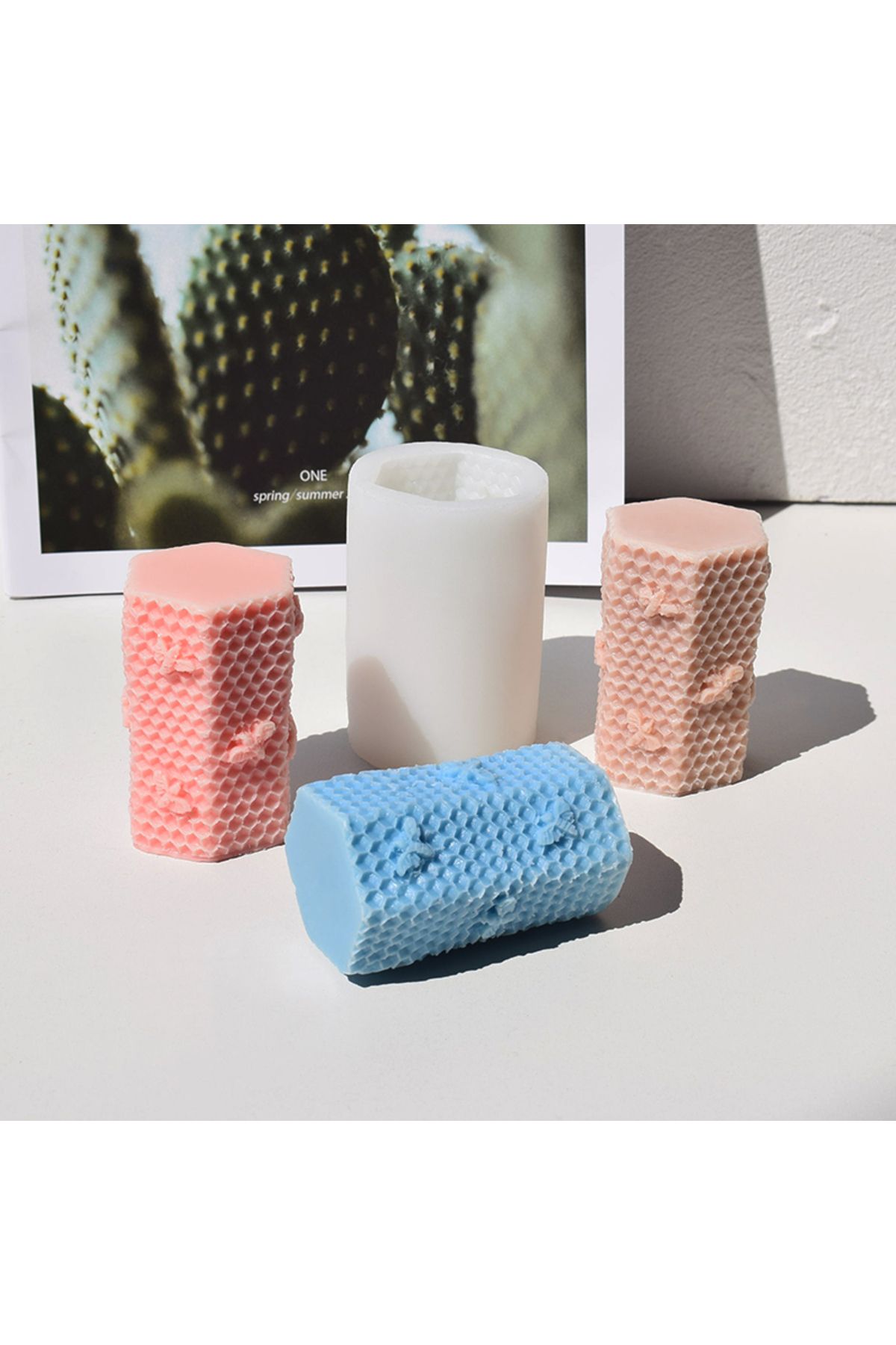 Alze Kimya Hobi-Honeycomb Patterned Silicone Mold - for Making Candles & Soaps with Bee and Honeycomb Themes 4
