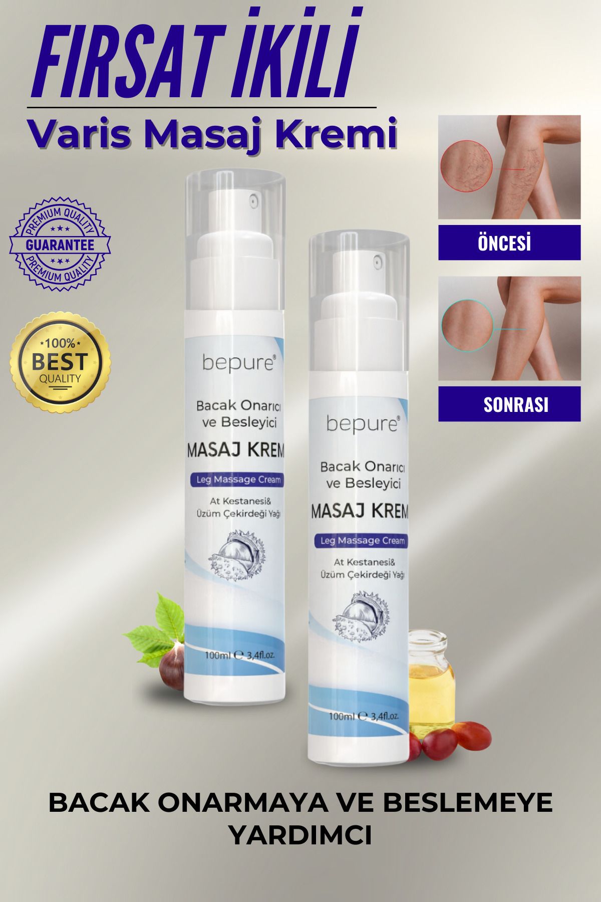 روغن ماساژ کرمی کرم HEP HEAD و میل Bepure