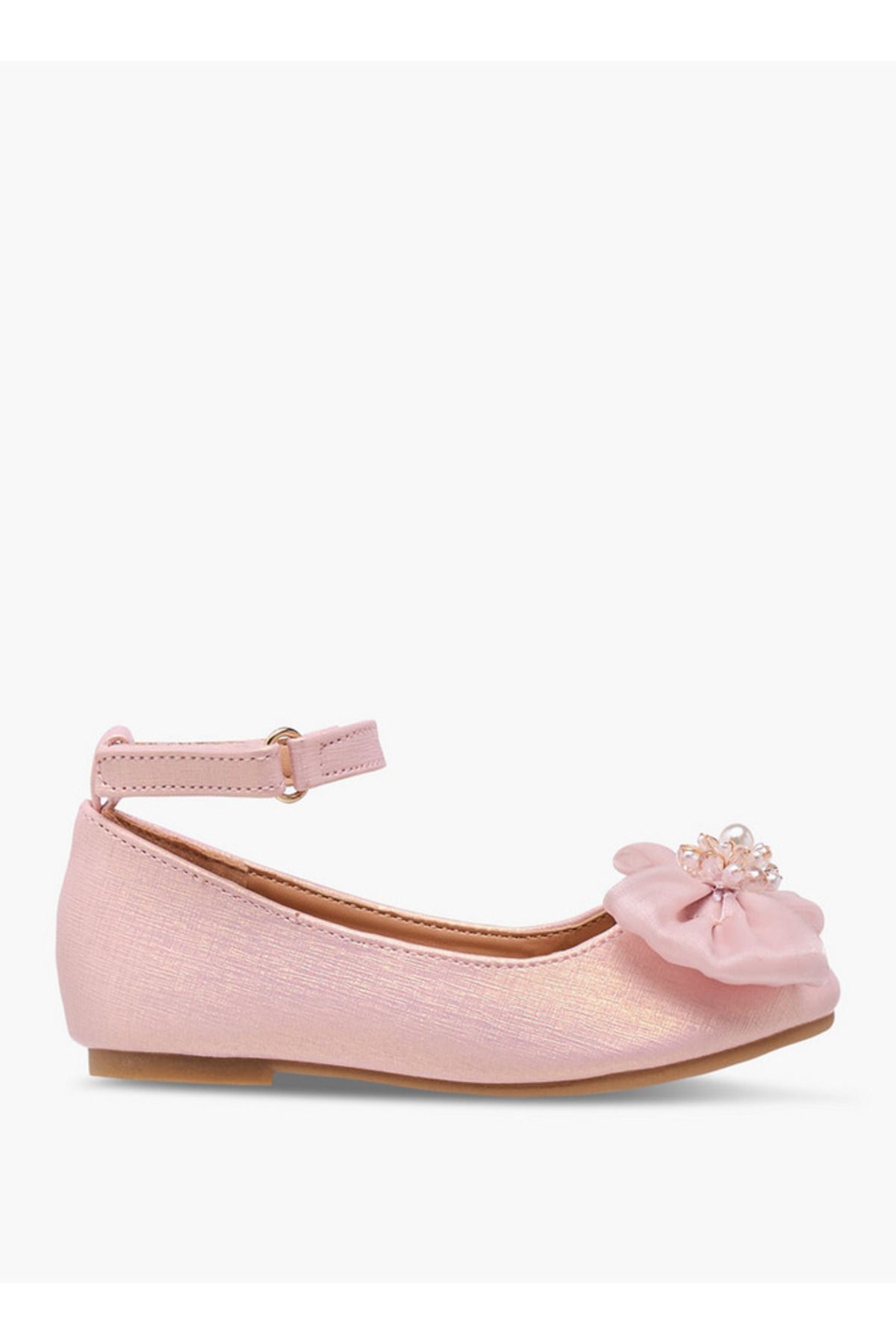 Flora Bella by Shoexpress-Bow Accent Ballerina Shoes with Hook and Loop Closure 3