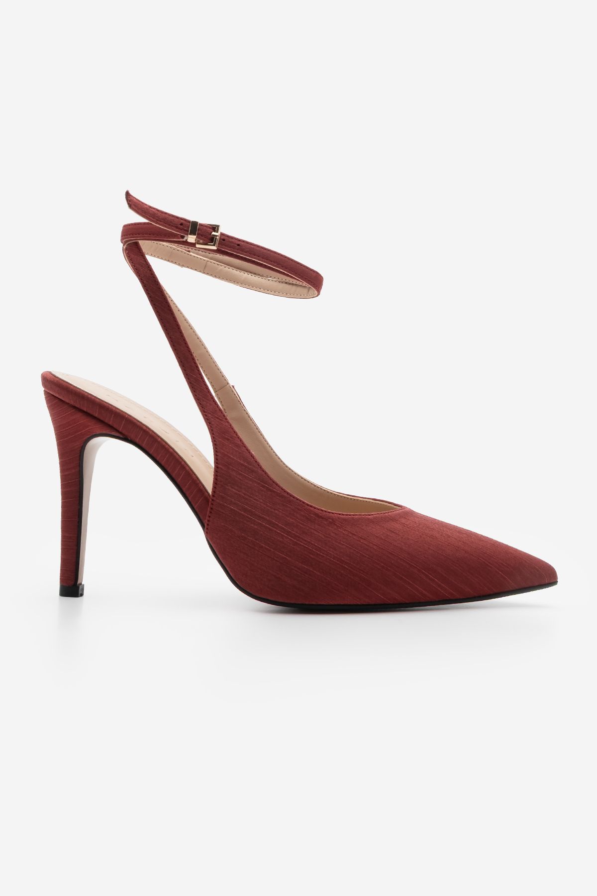 استیلتو زنانه STILETTO سرنوشت سرخ بینی را با سنگ های پشتی کفش پاشنه بلند نشان داد Marjin