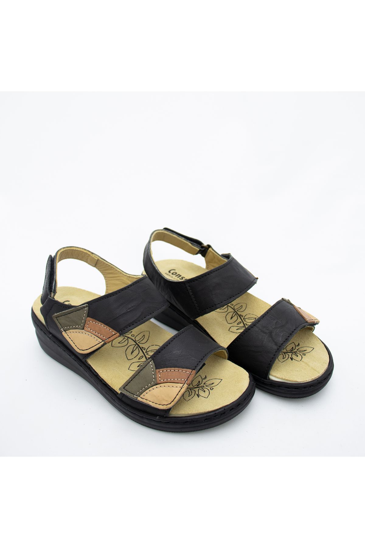 CONSUELO-Orthopedic Leather Slippers with Velcro Soles 10403 3