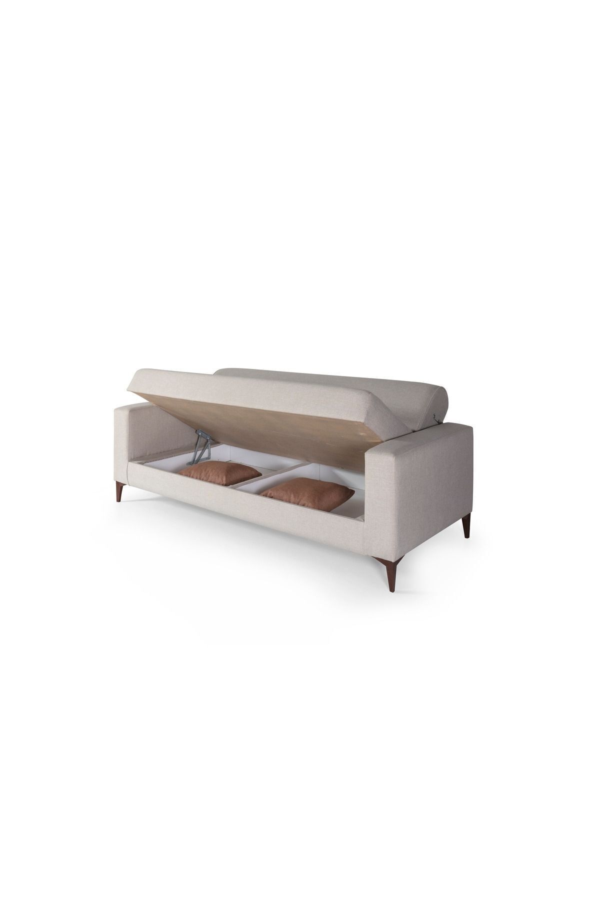 Elance Home Jersi Yataklı Sandıklı Kanepe Krem