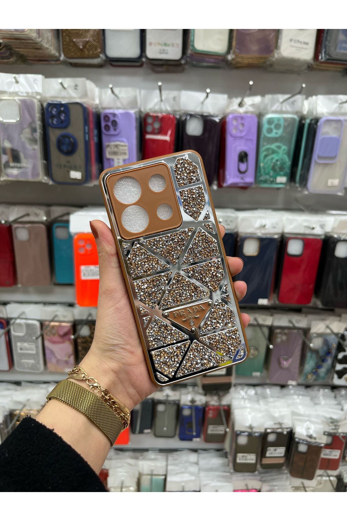 TECNOTREND Xiaomi Redmi Note 13 Pro 5G Xiaomi Poco X6 5G Aynalı Taşlı Gösterişli Silikon Kılıf