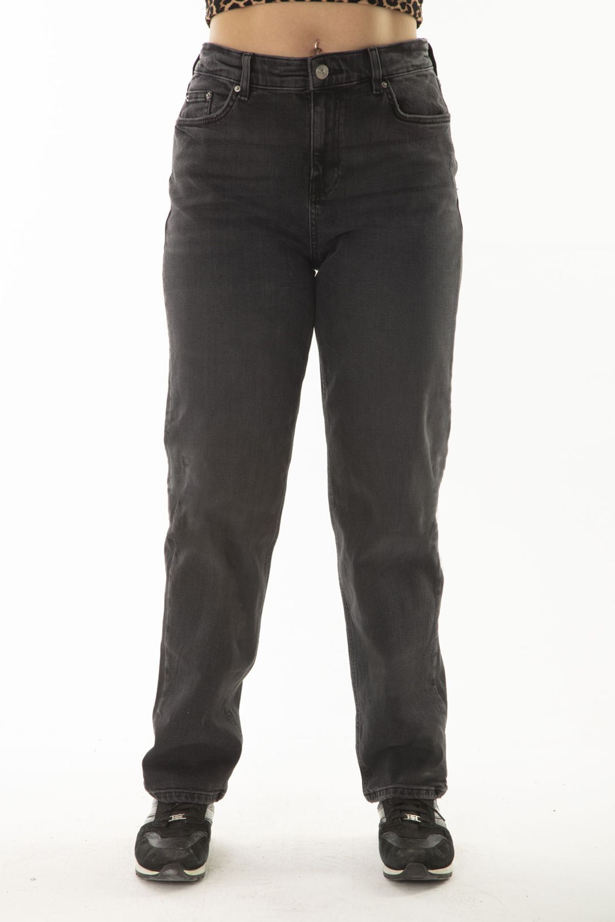 Şans-Women's Large Size Anthracite 5 Pocket Lycra Jeans 65N37064 5