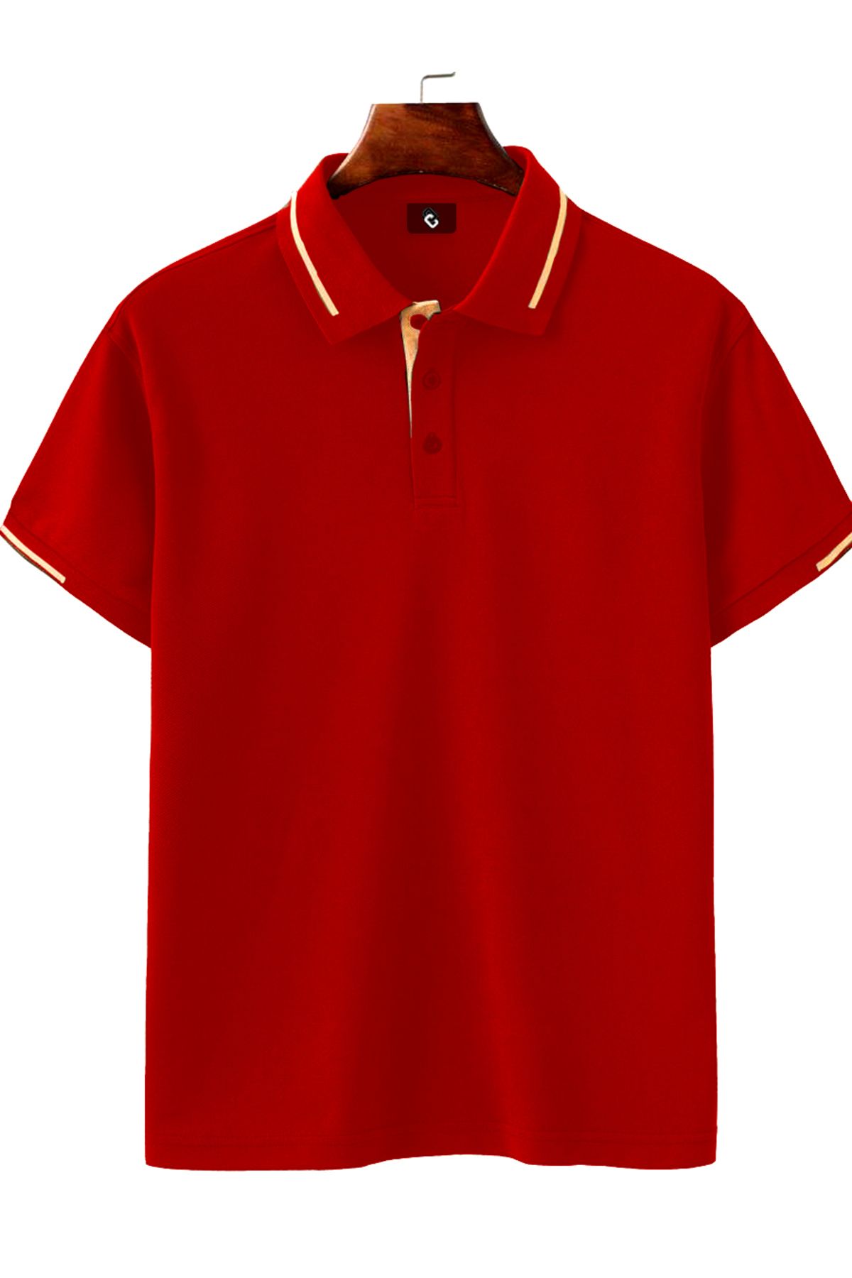 FEEL STYLE-Tricou cu guler polo cu nasturi din bumbac pentru bărbați 2