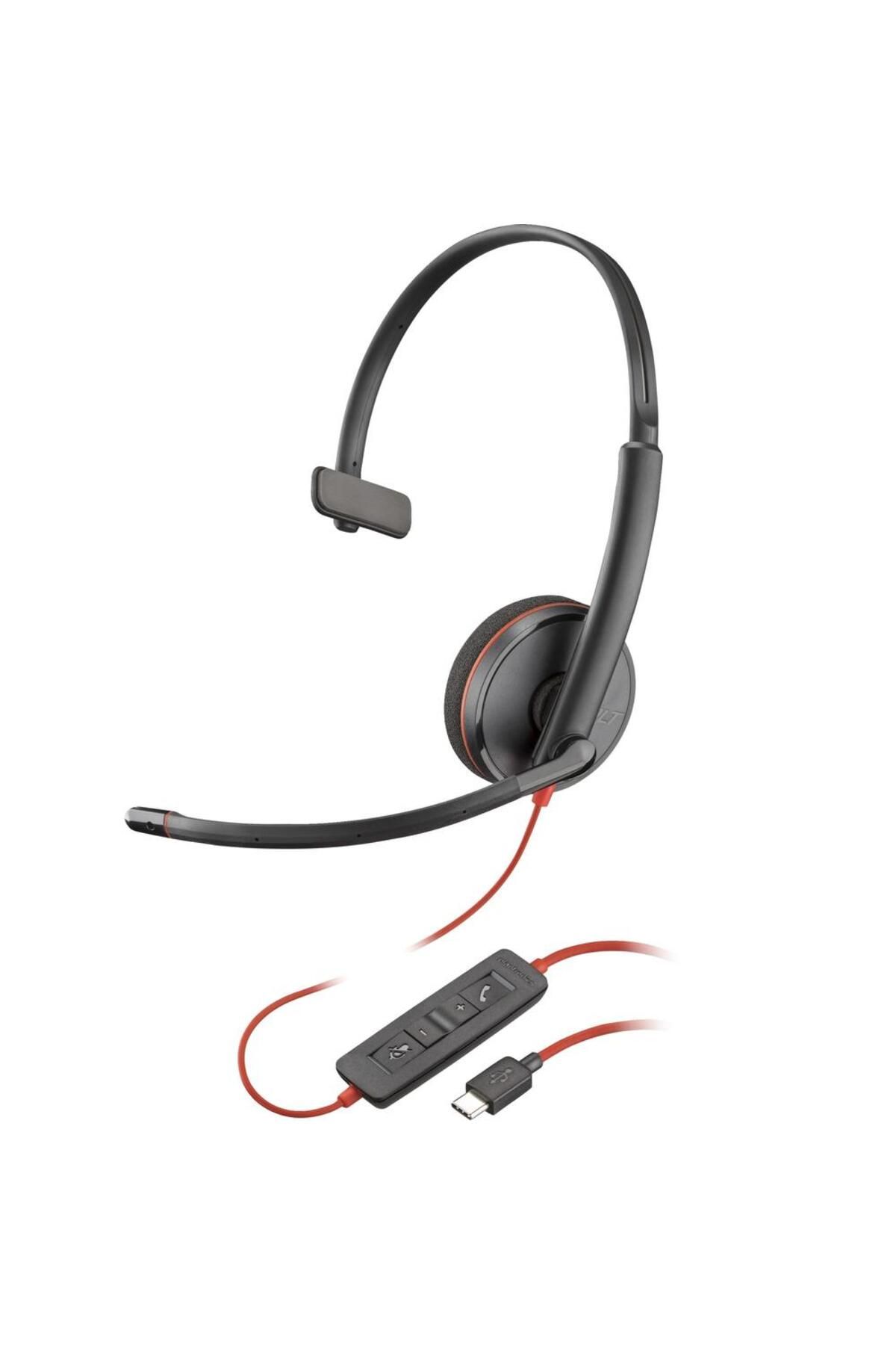 HP-Casti call center Poly Blackwire 3210, Microfon, USB-C + Adaptor USB-C/A (Negru) 1