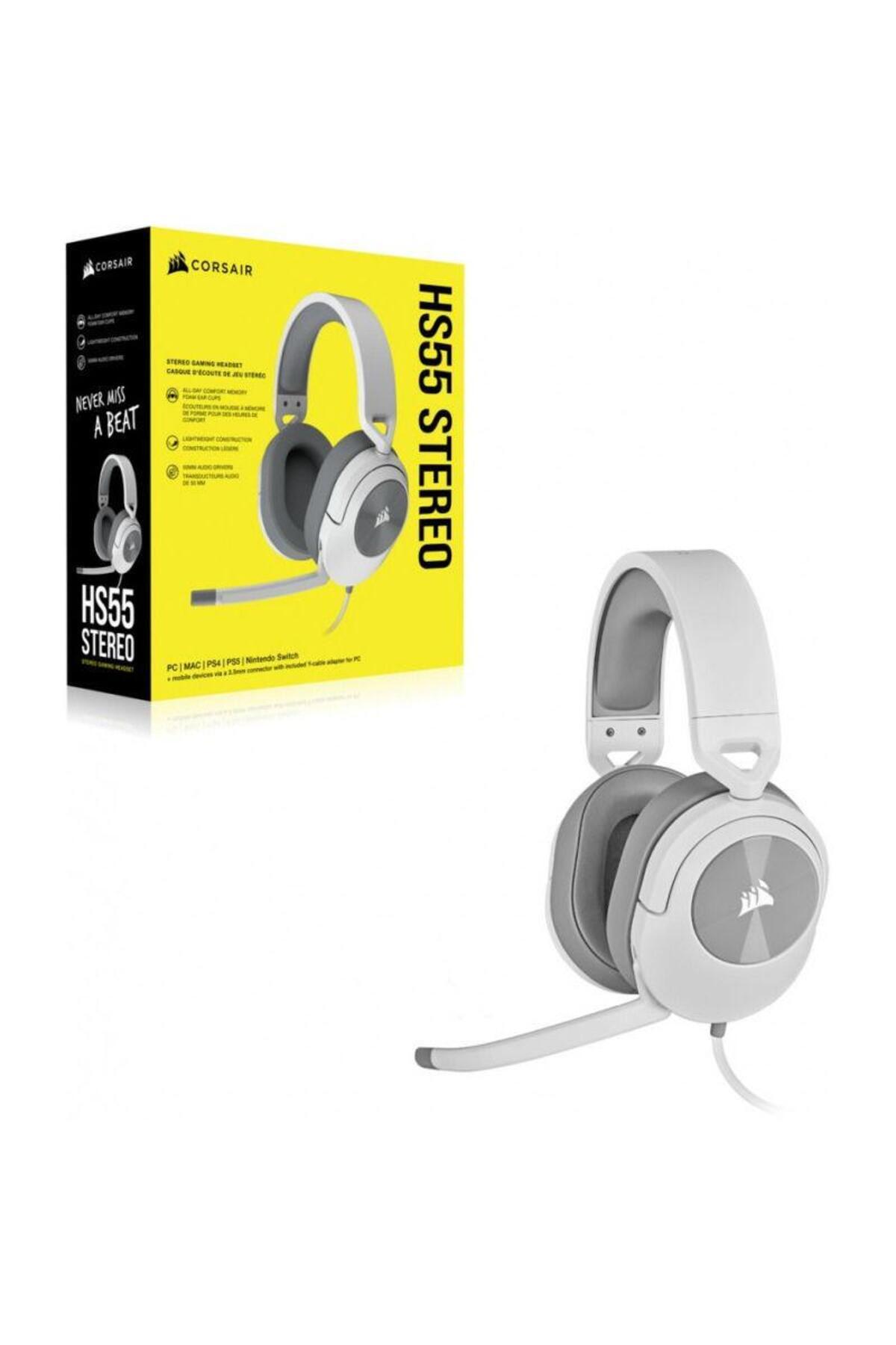 Corsair-Casti Gaming Corsair HS55 Stereo, Jack 3,5 mm, Microfon (Alb) 4