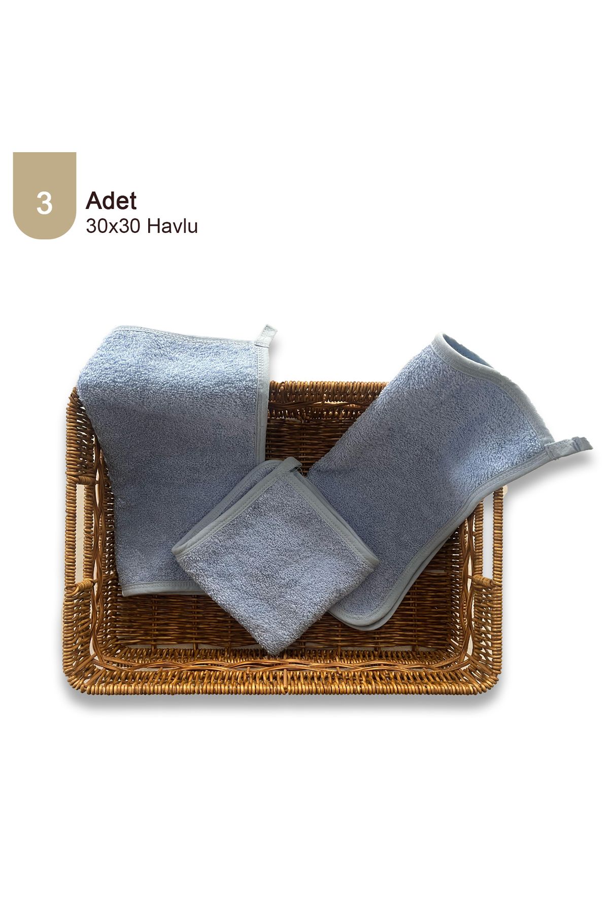 MEŞELİ TEKSTİL-3 Pieces Multi-Purpose 30X30 Kitchen Travel School Caravan Ablution Care Towel 2