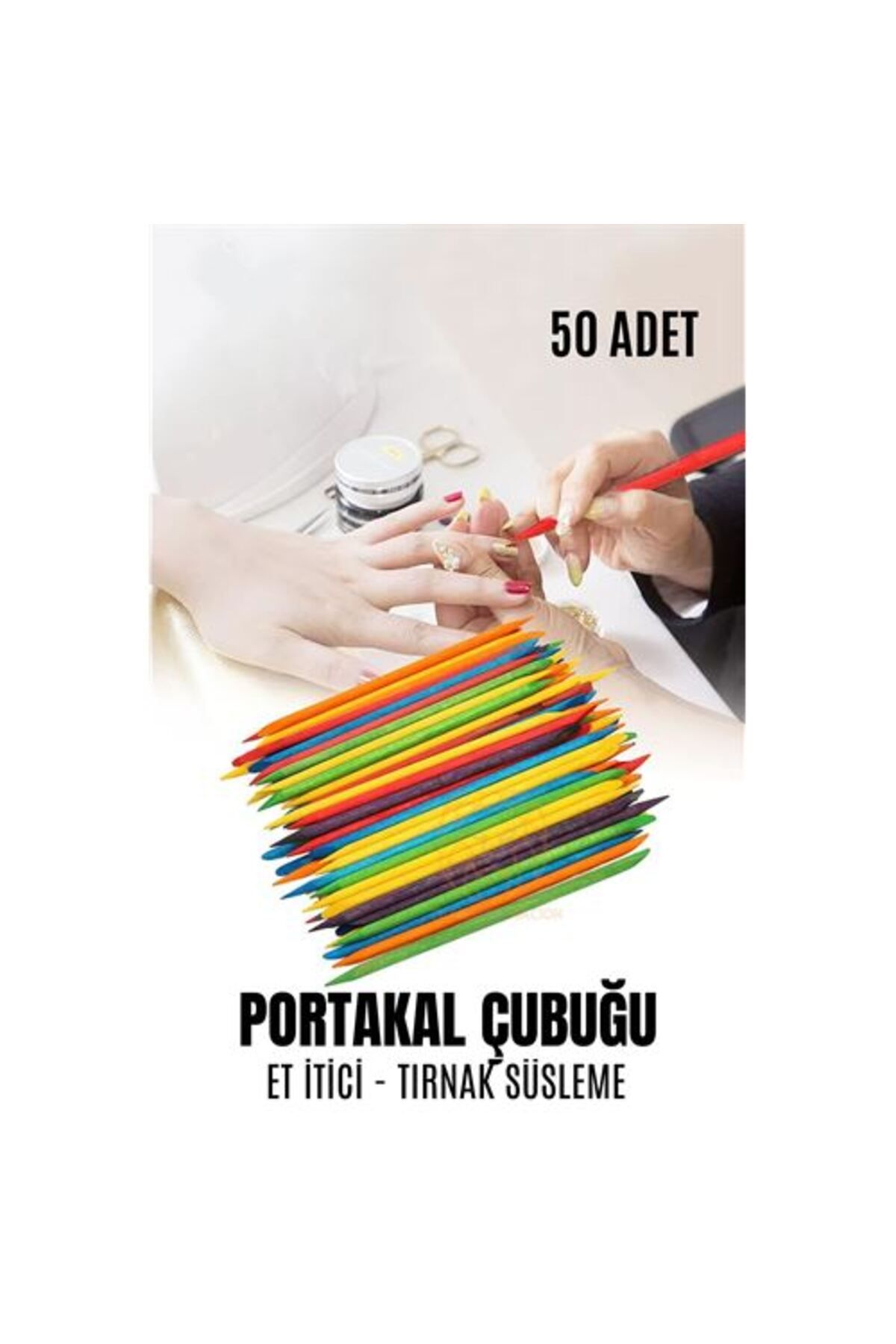 TYYLİ Nano Portakal Çubuğu Tırnak Temizleyici Et İtici 50 Adet Absolute Professional