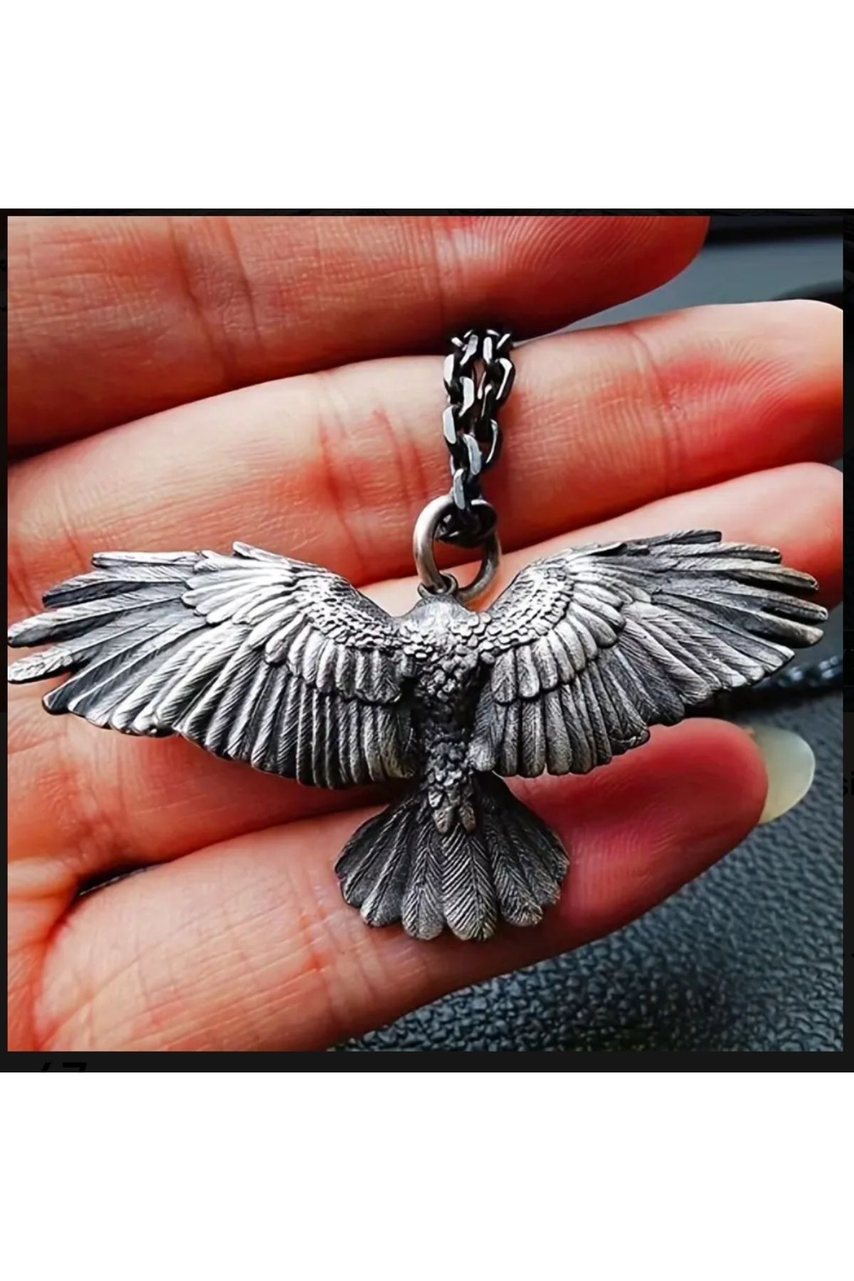 ORGANICYOU-Trendy Creative Vintage Hip Hop Bungee Eagle with Wings Necklace 2