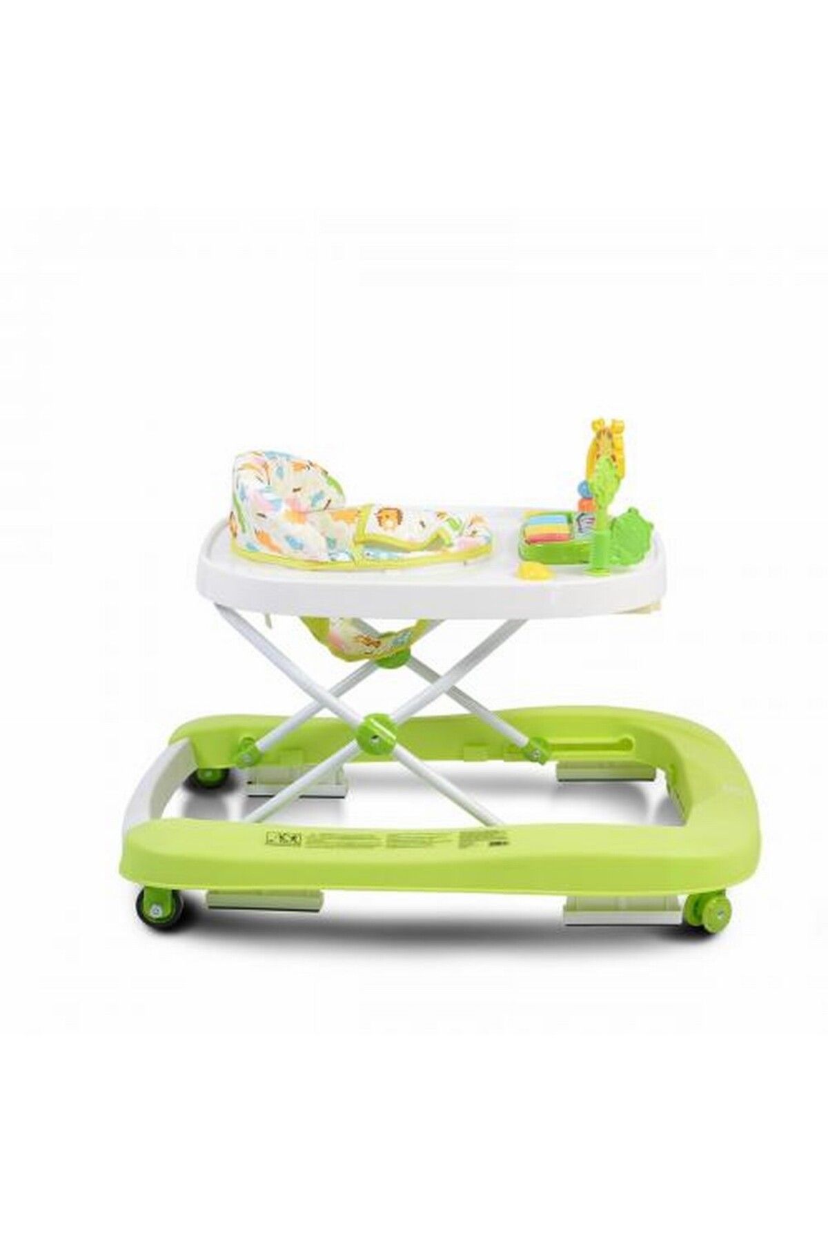 OEM-Premergator si antemergator copii 2 in 1 Moni Zoo Verde, 4 roti rotative si 2 fixe, pliere compacta 2