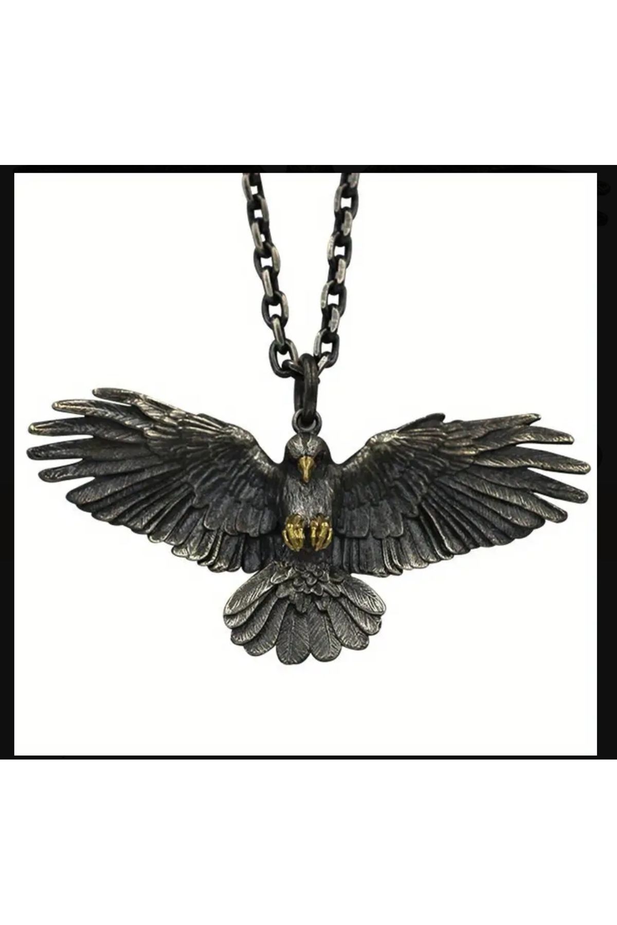 ORGANICYOU-Trendy Creative Vintage Hip Hop Bungee Eagle with Wings Necklace 1