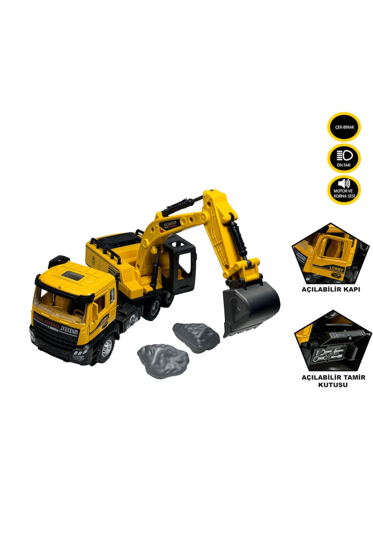 TYYLİ Vardem Sesli ve Işıklı Çek Bırak Kamyon Ekskavatör XX992-01AB