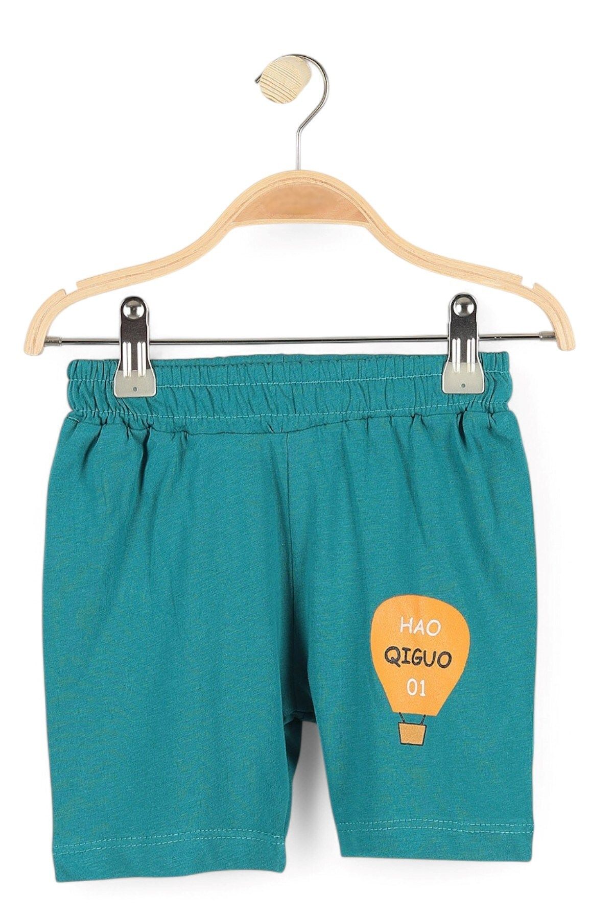 VOY KİDS-Baby Boy Balloon Printed 6-9-12-18-24 Months Summer Bottom Top Set 3