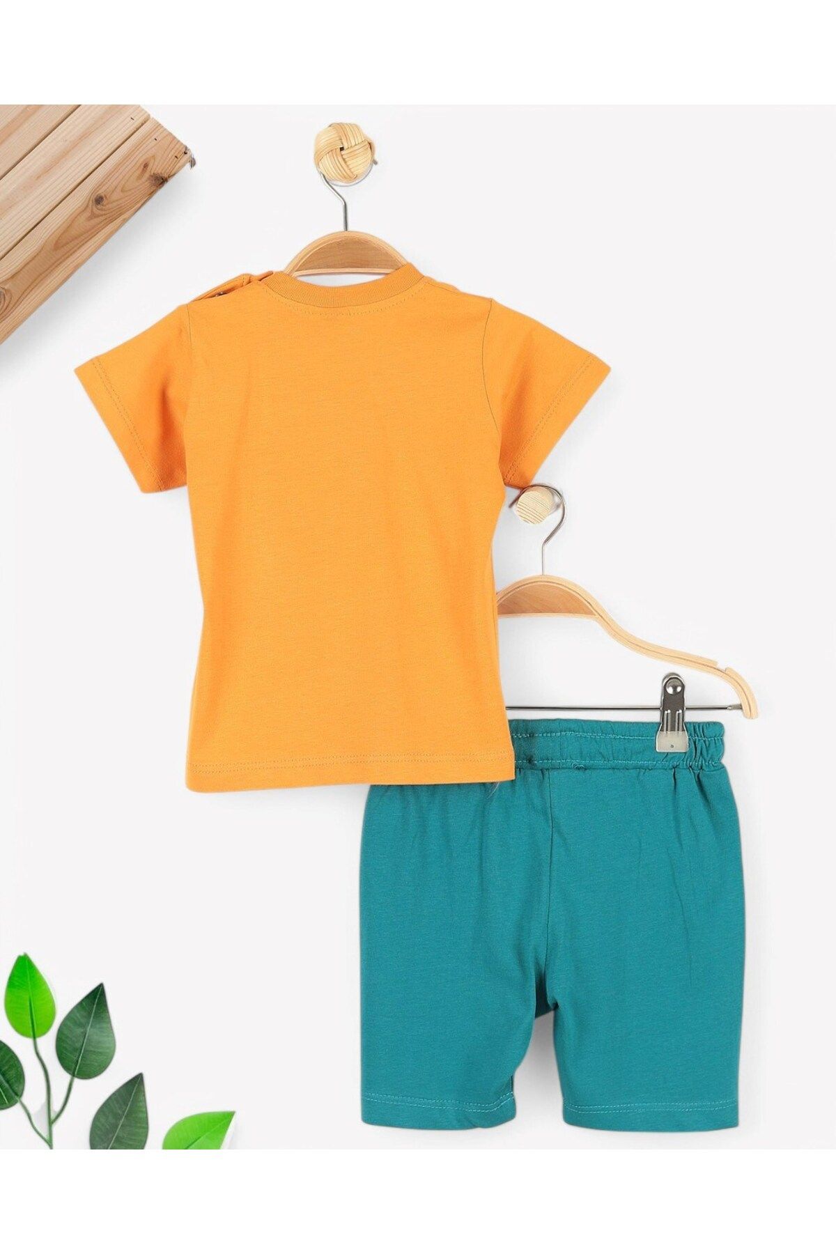 VOY KİDS-Baby Boy Balloon Printed 6-9-12-18-24 Months Summer Bottom Top Set 4