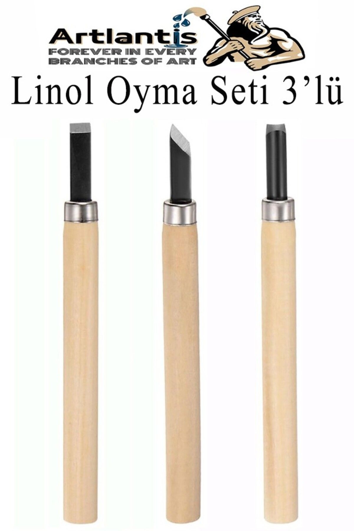 Linol Baskı Seti 1 Paket A4 20x30 Linolyum Tabaka Gri Linol Oyma Seti 3 Bıçaklı Kretuar Rulo Fırça M - 2