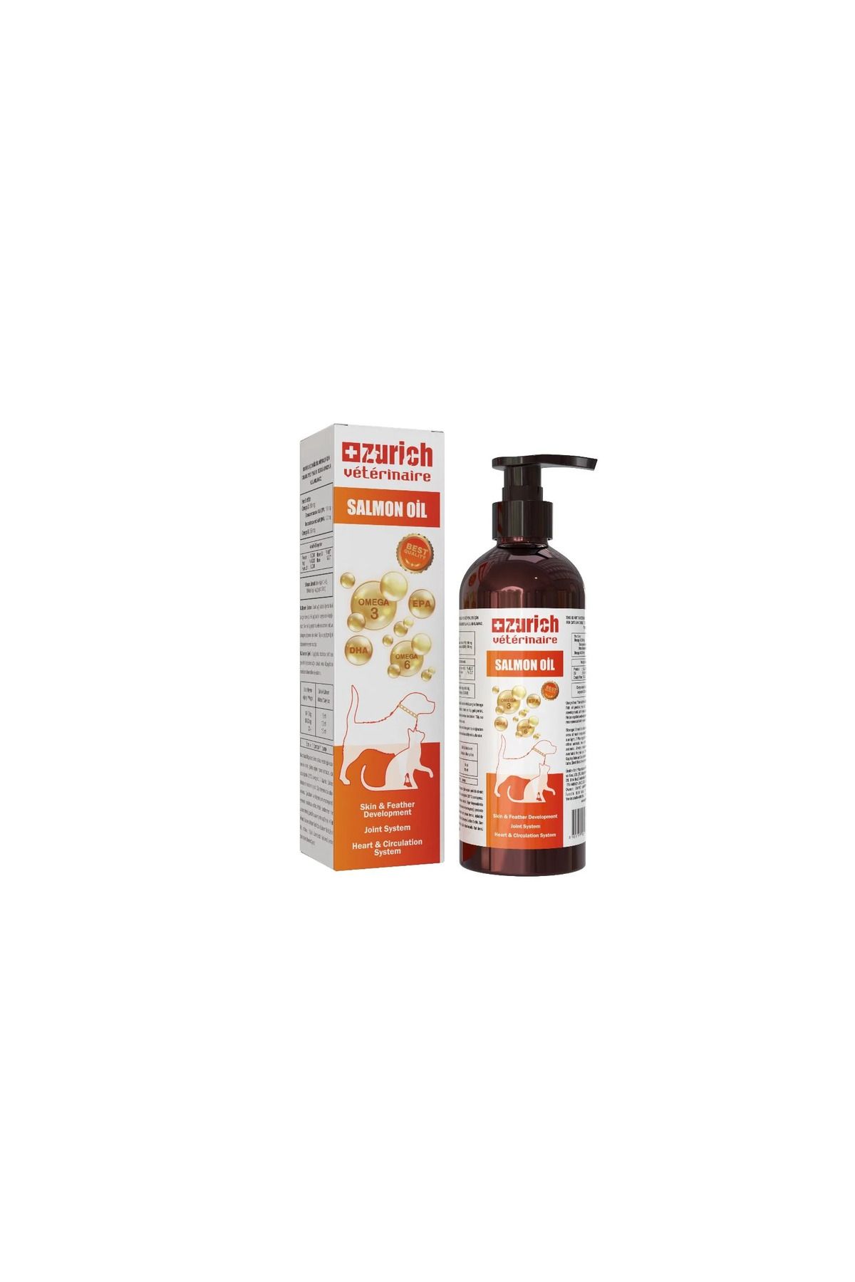 OEM Veterinaire Salmon Oil / Omega 3 ve Omega 6 Sıvı Desteği 200 ml