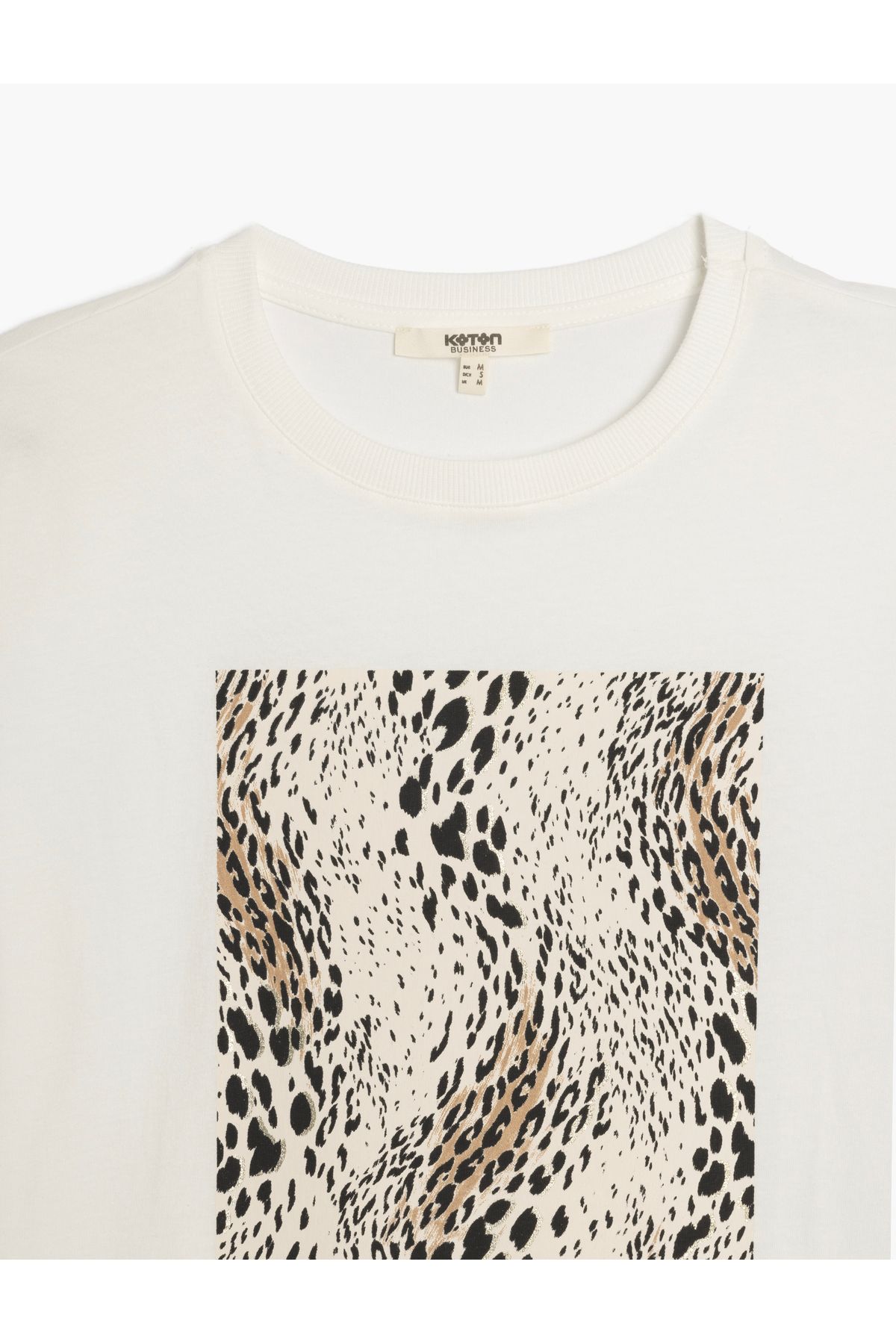 Koton-New Season Short Sleeve Cotton Leopard Patterned Oversize T-Shirt 3