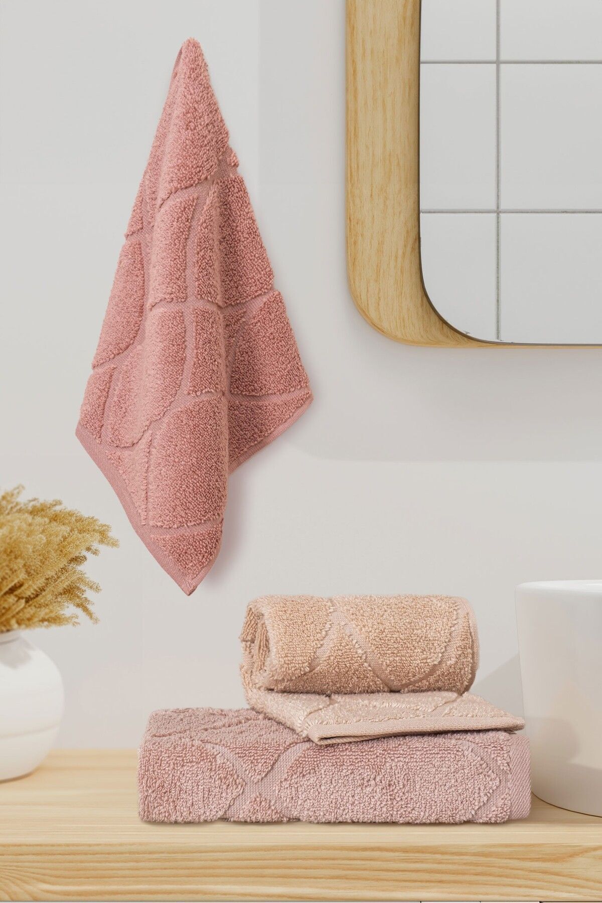 VAROL Set De Prosoape Din 3 Piese Din Bumbac Micro Din Seria Voli 30x50cm - Mărime unică
