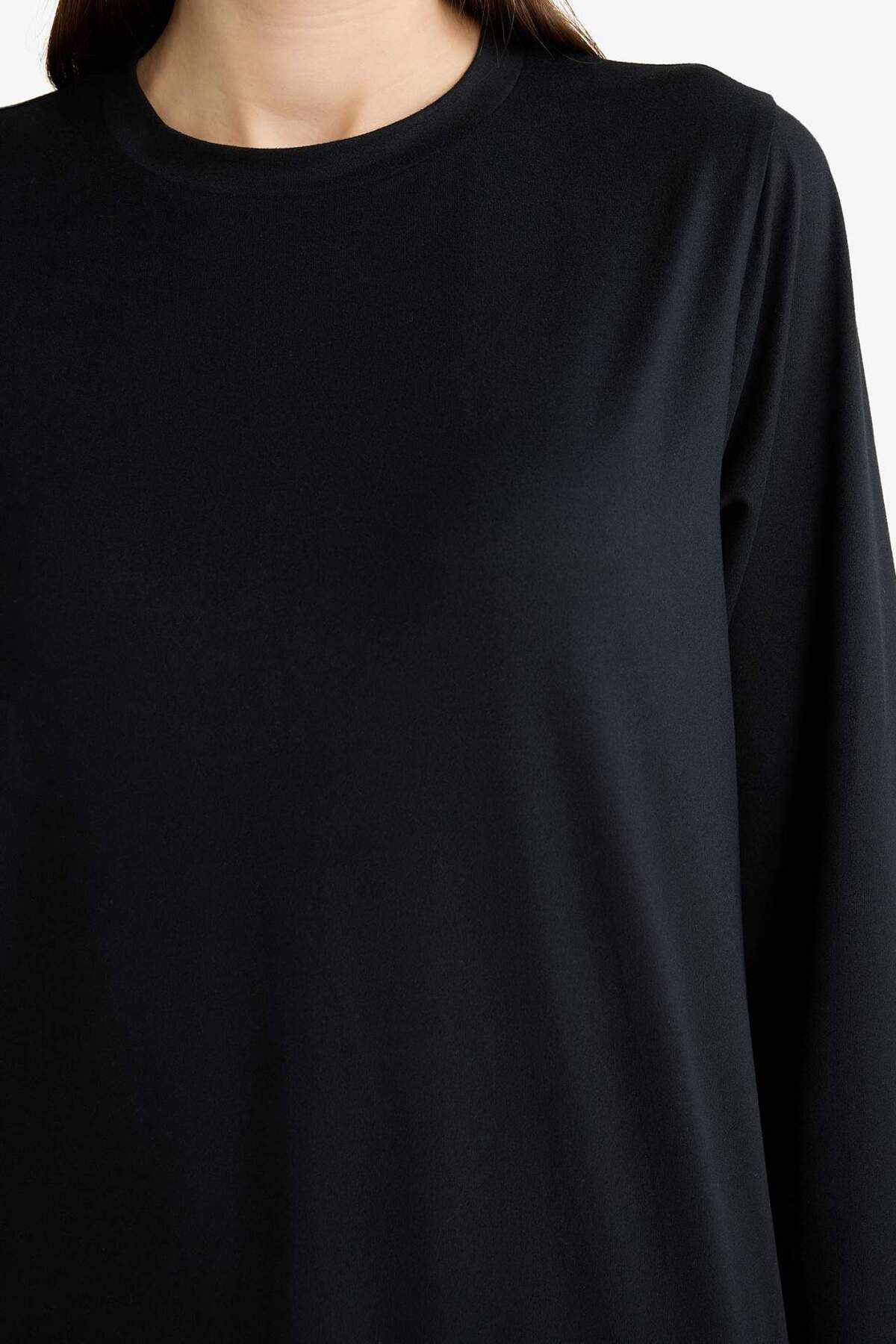DeFacto-Regular Fit Basic μασίφ μακρυμάνικο μπλουζάκι τουνίκ E5732AX25SM 5