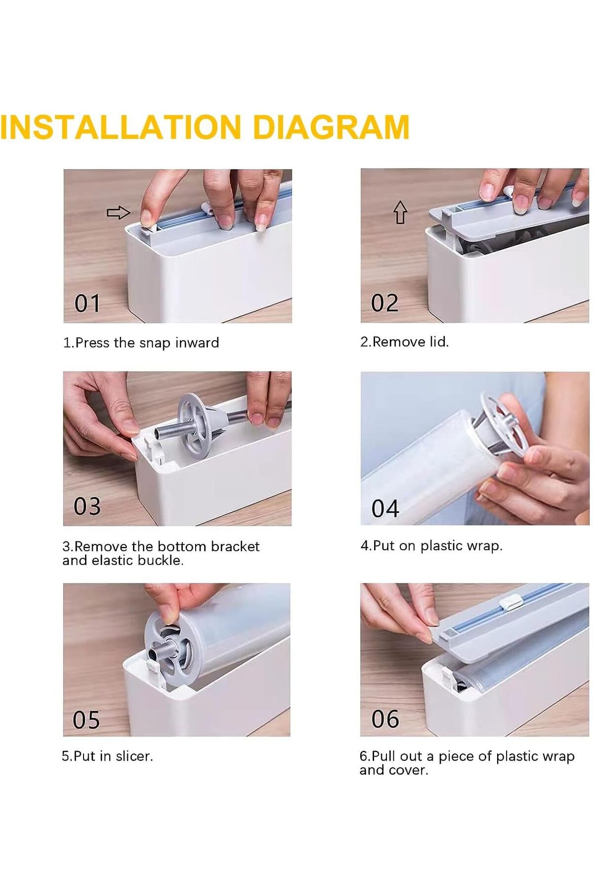 fulina-Foil Plastic Wrap Dispenser,with Slide Cutter and Magnetic Bottom,Adjustable Refillable,for Home Use 7