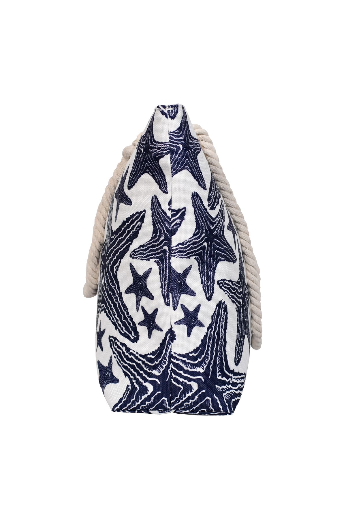 Generic-Stylish beach bag with a linen lining and a hemp rope handle, large capacity, water resistant 4