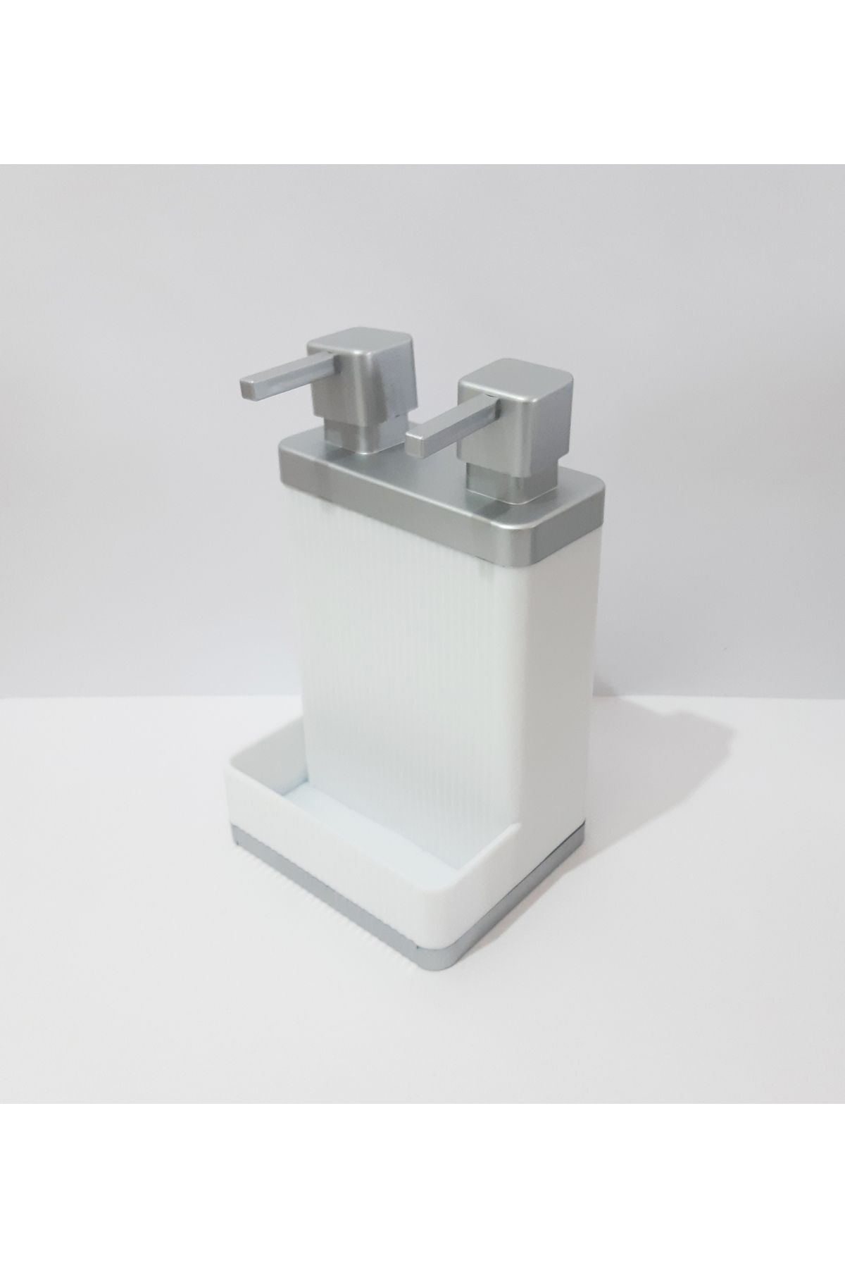 renkli çiçekler-Dozator de săpun lichid 800 ML 2 Li 20x12x10 CM Dozator de săpun lichid cu două compartimente cu capac de culoare argintie 3