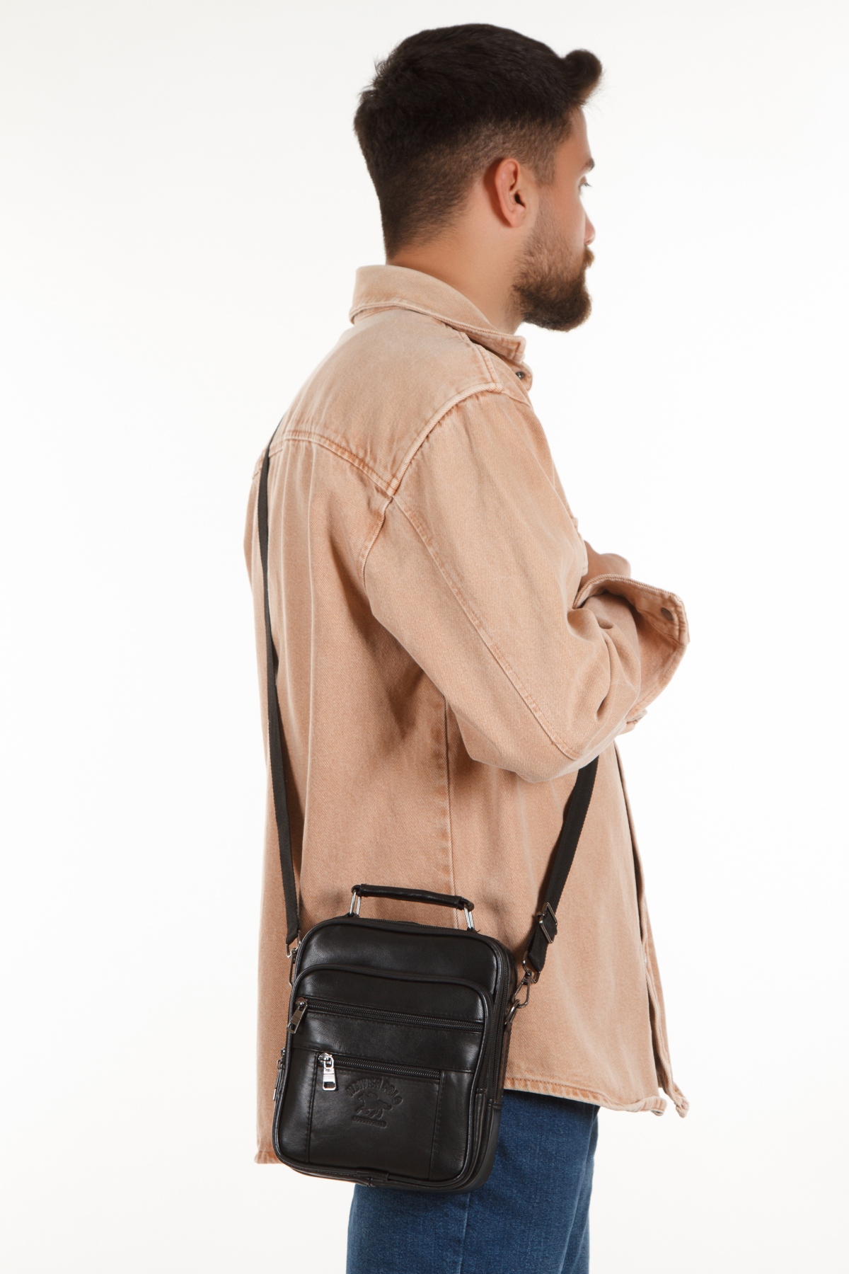 Newish Polo Alva Clup Hakiki Deri Erkek El Çantası (orta) görsel 4