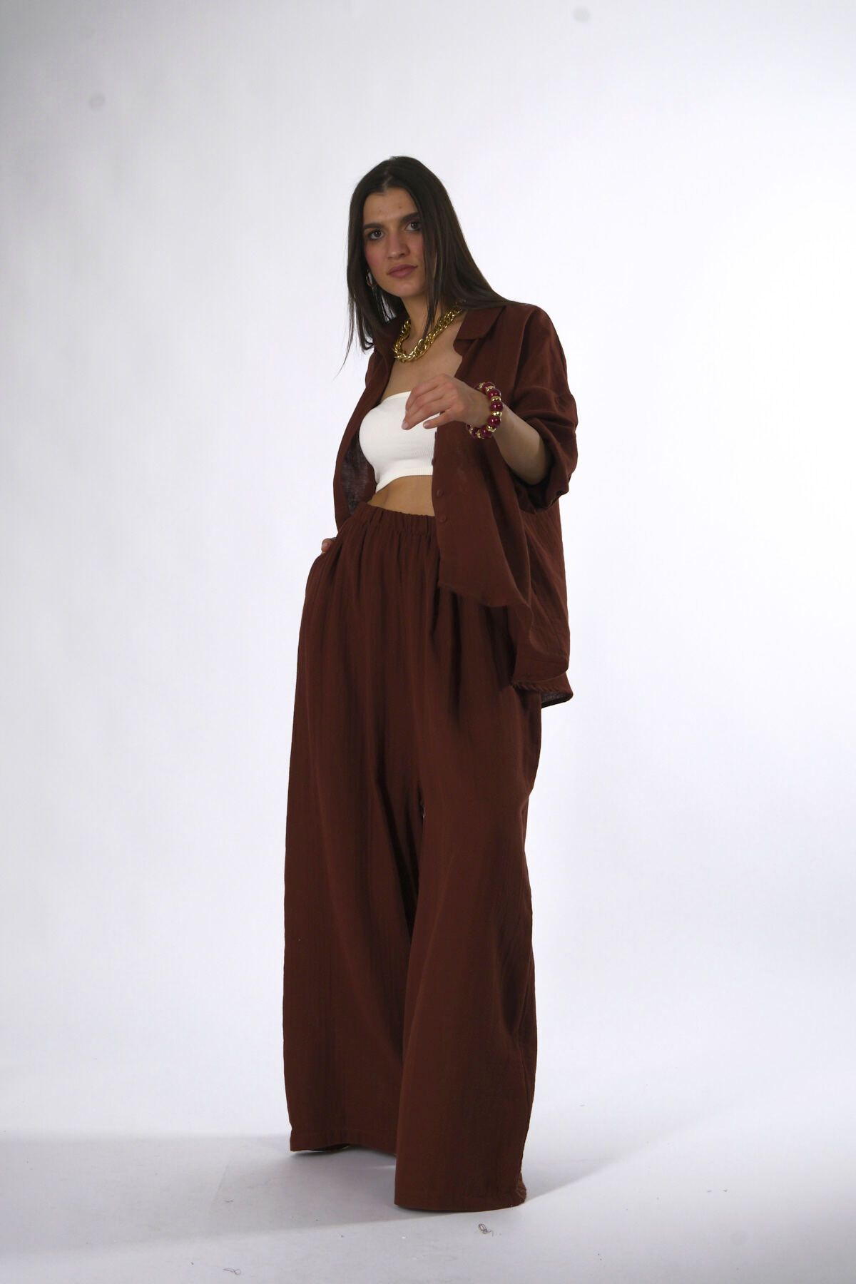 ABBRA-Women's 100% Cotton Soft Textured Suit 4