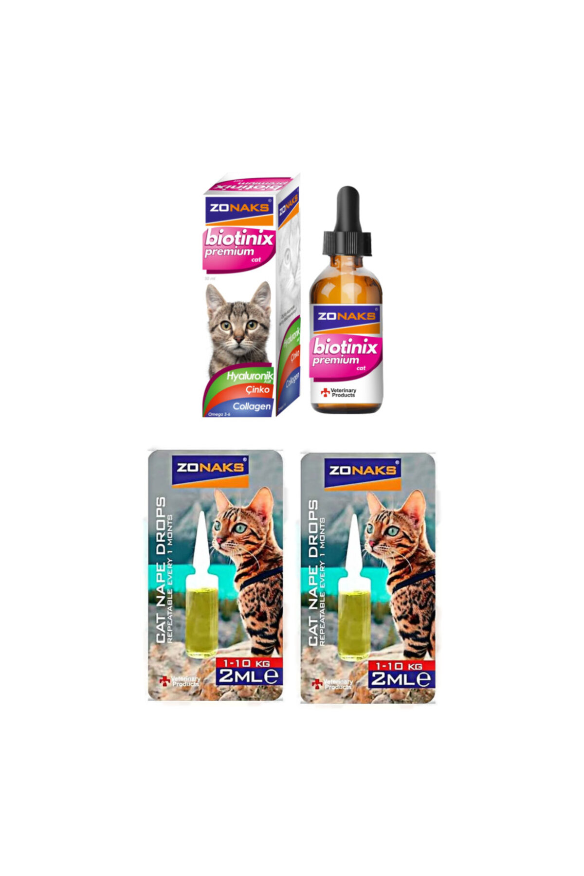 Zonaks Biotinix Premium Kediler İçin 50 ml + 2 Adet Bitkisel Doğal