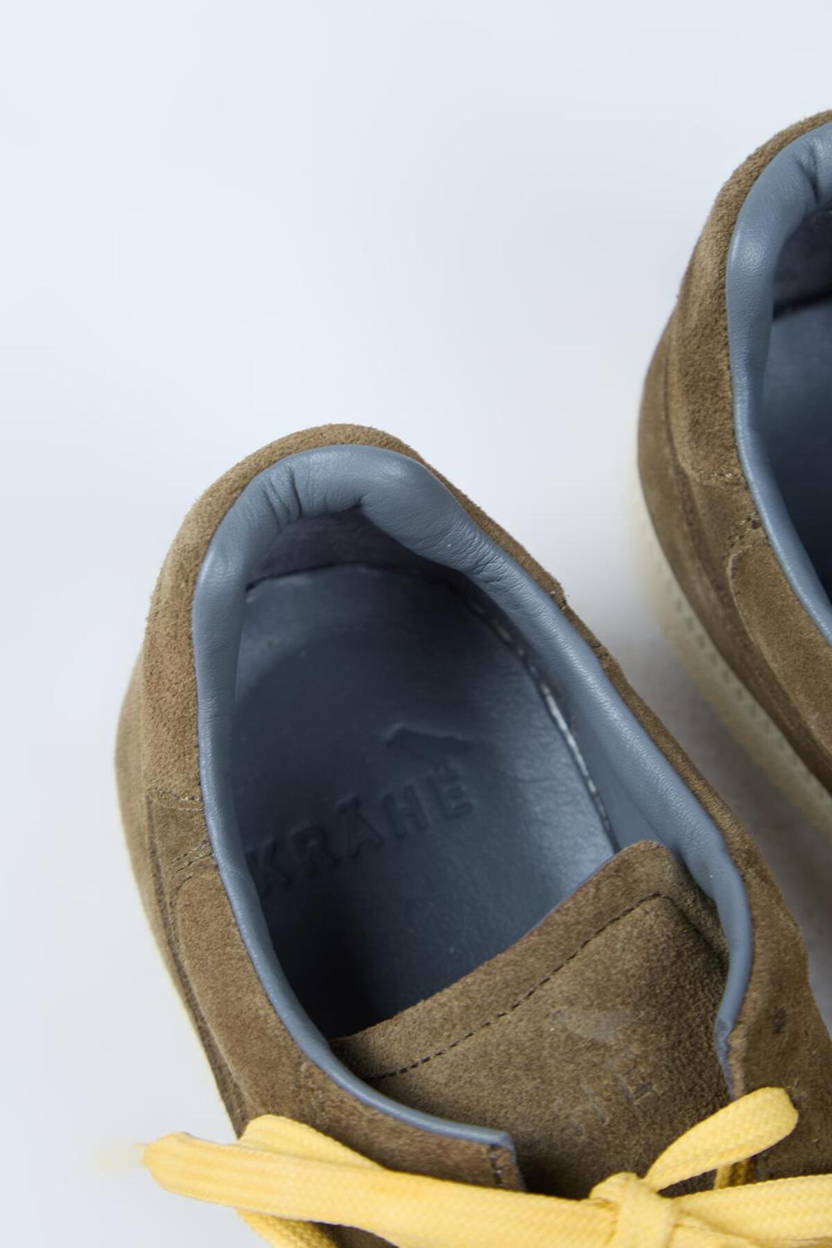 Zeus Erkek Hakiki Deri El Boyamalı Bağcık Ve İki Yedek Bağcıklı Haki Sneakers — خاکی MNJ.140 — تصویر 5 از 6