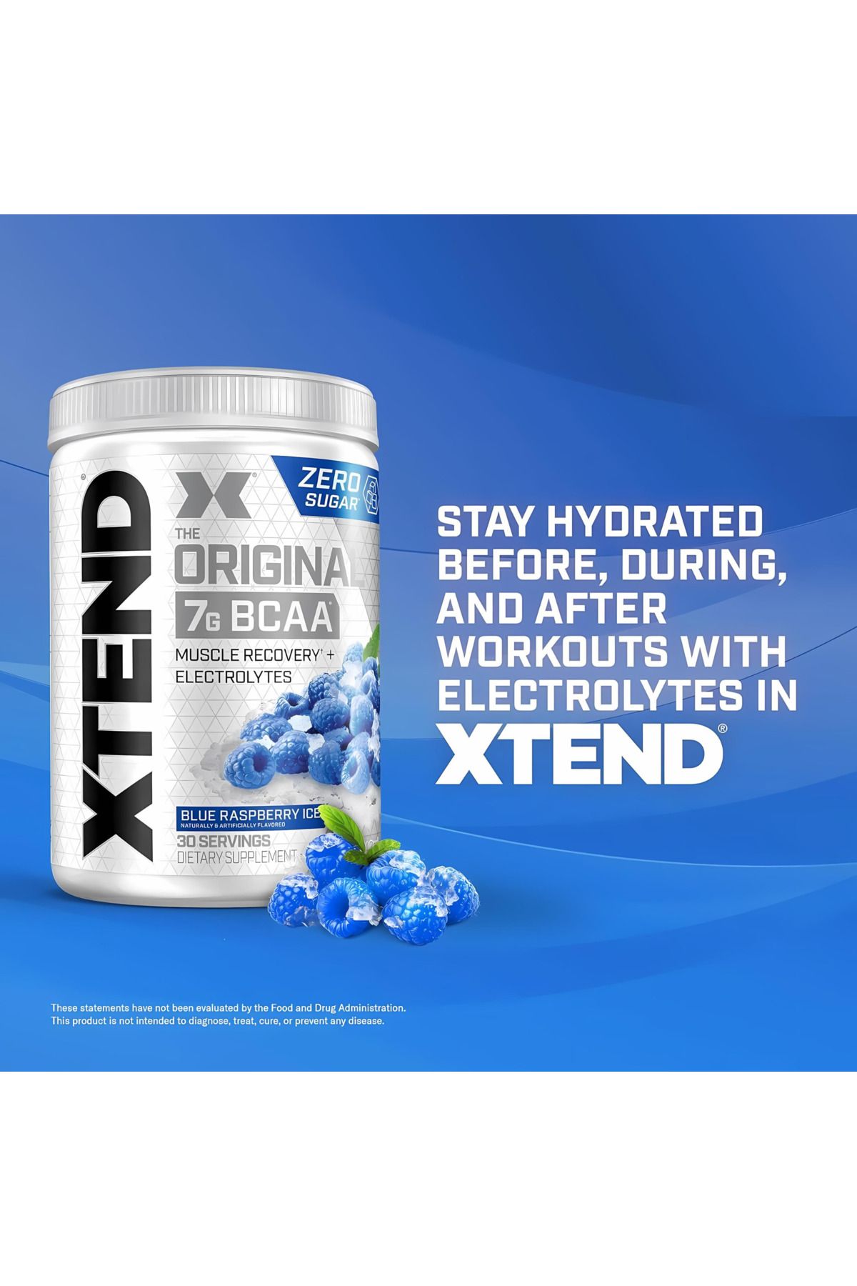 xtend-Xtend BCAAs Muscle Growth Supplement - Blue Raspberry - 30 Servings 405 gm 5