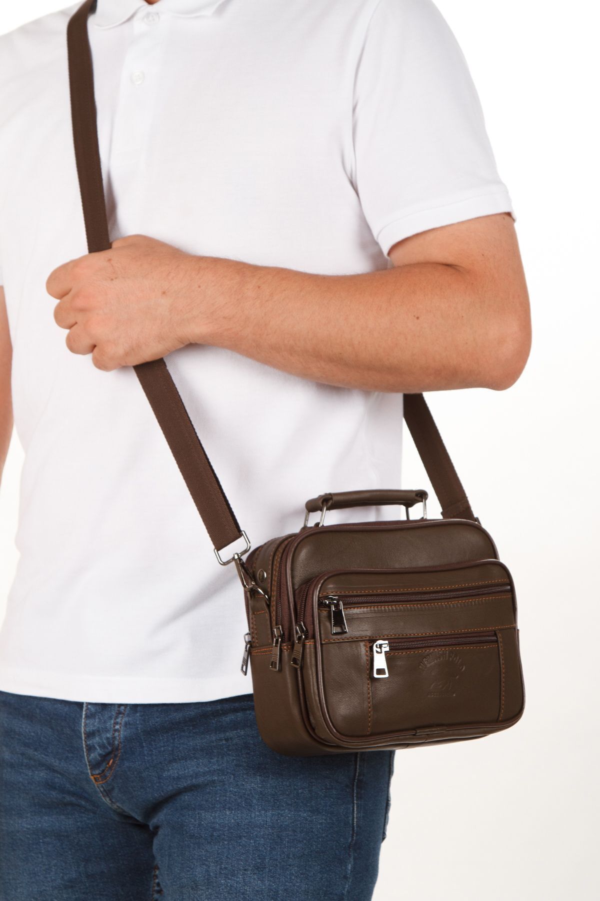 CERFF LEATHER CLUP Erkek Deri Kasalı El Çanta( 21,5 *17,5 Cm) görsel 4
