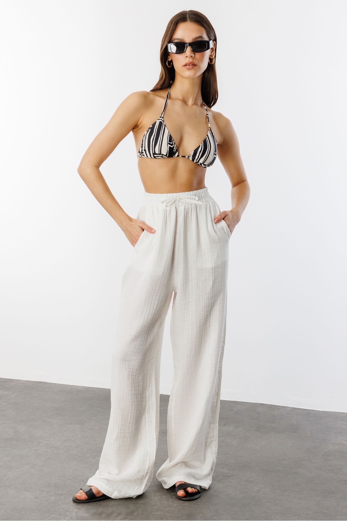 GENIUS STORE-Muslin Palazzo Women's Trousers Muslin-Pants 5